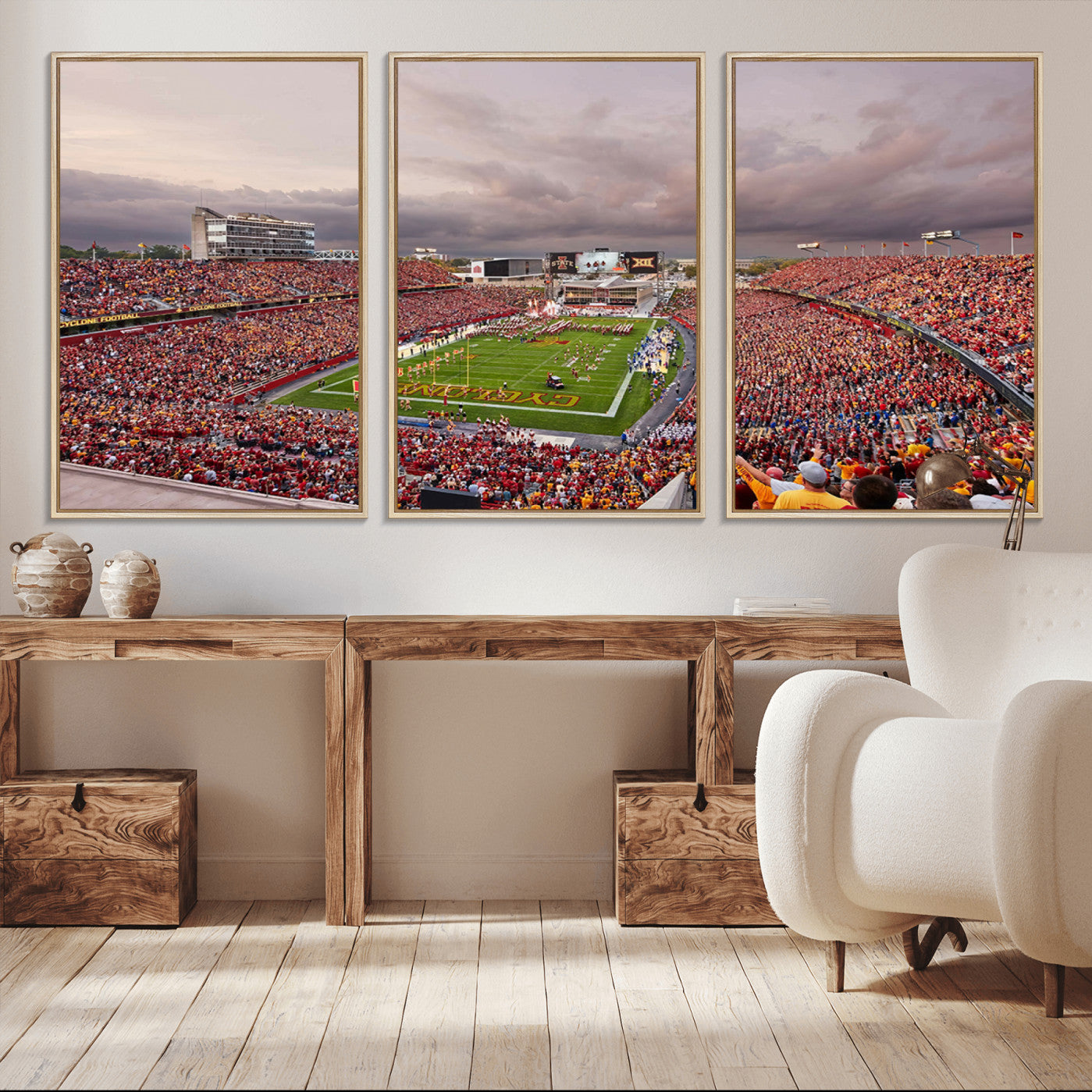 -Iowa State University Cyclones Football Team Print - Ames Jack Trice Stadium Wall Art Canvas Print
