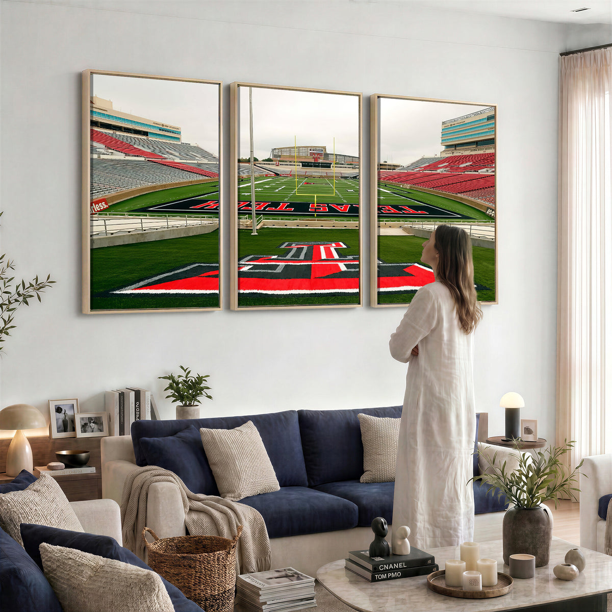 43169-PAN-FL-20X10 - Texas Tech Red Raiders Football Team Print - Lubbock Jones AT&T Stadium Wall Art Canvas Print