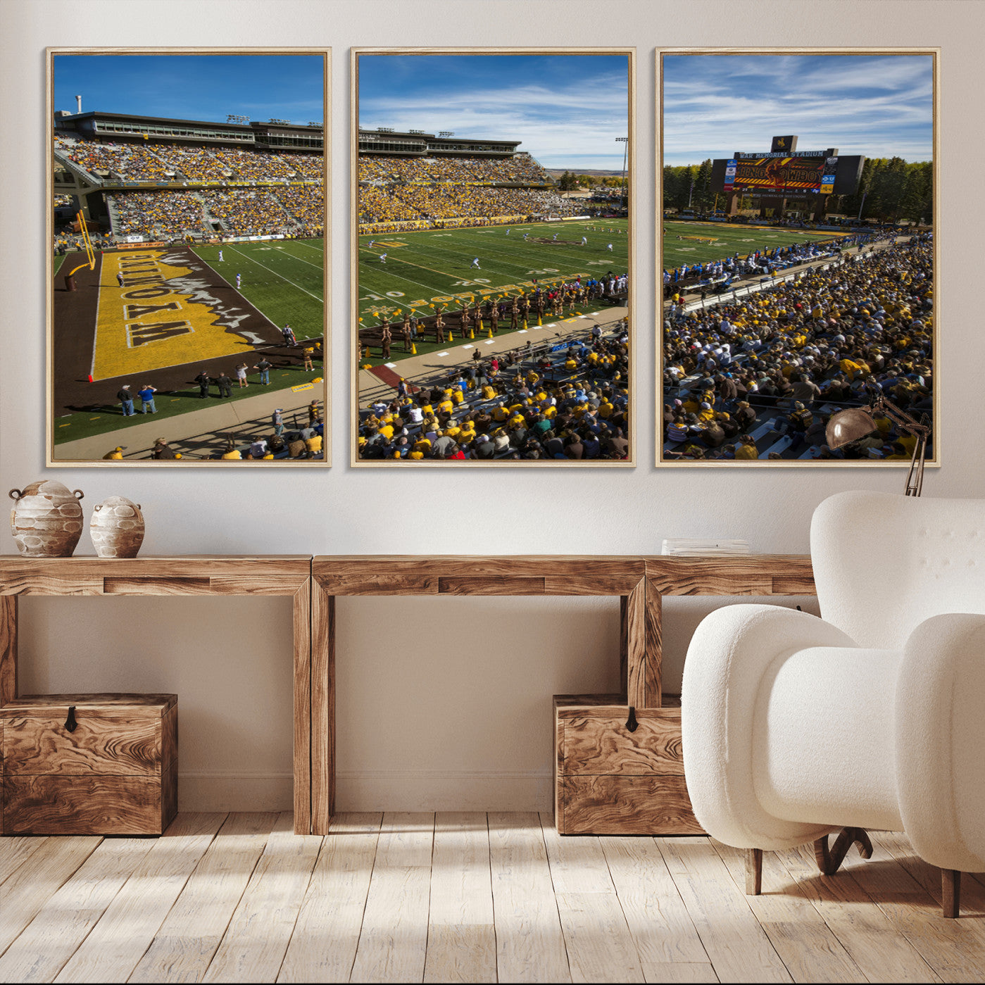 -University of Wyoming Cowboys Football Team Print - Laramie Jonah Field War Memorial Stadium Wall