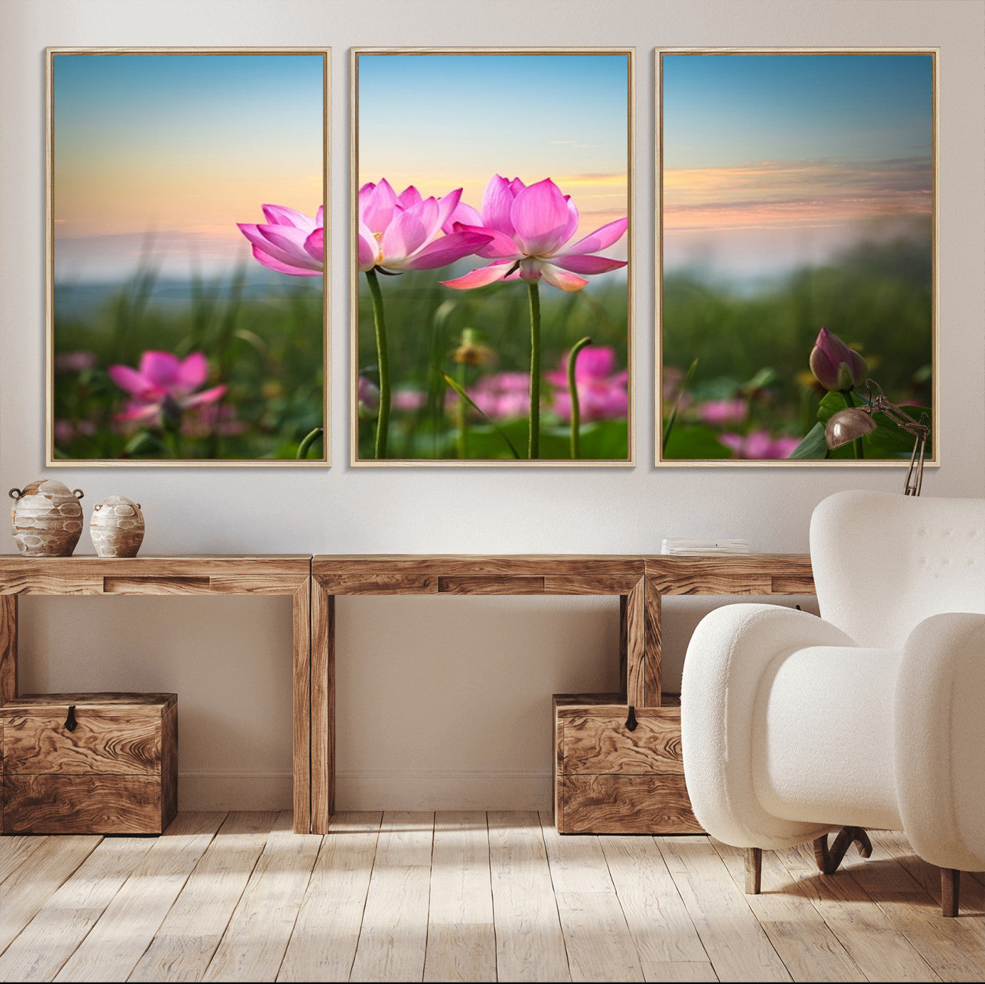 64234-MGV-CV-36X24-Pink Flower on the Mountain Canvas Print, Framed Pink Flower Canvas Wall Art