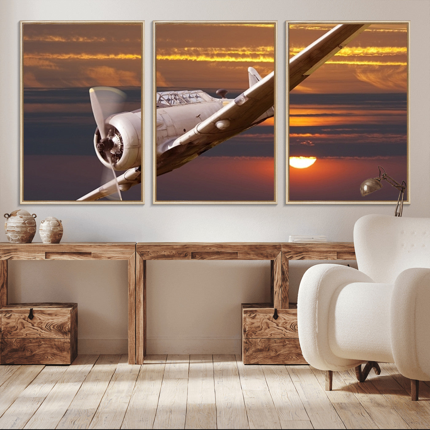 -Old War Plane Wall Art Canvas Print