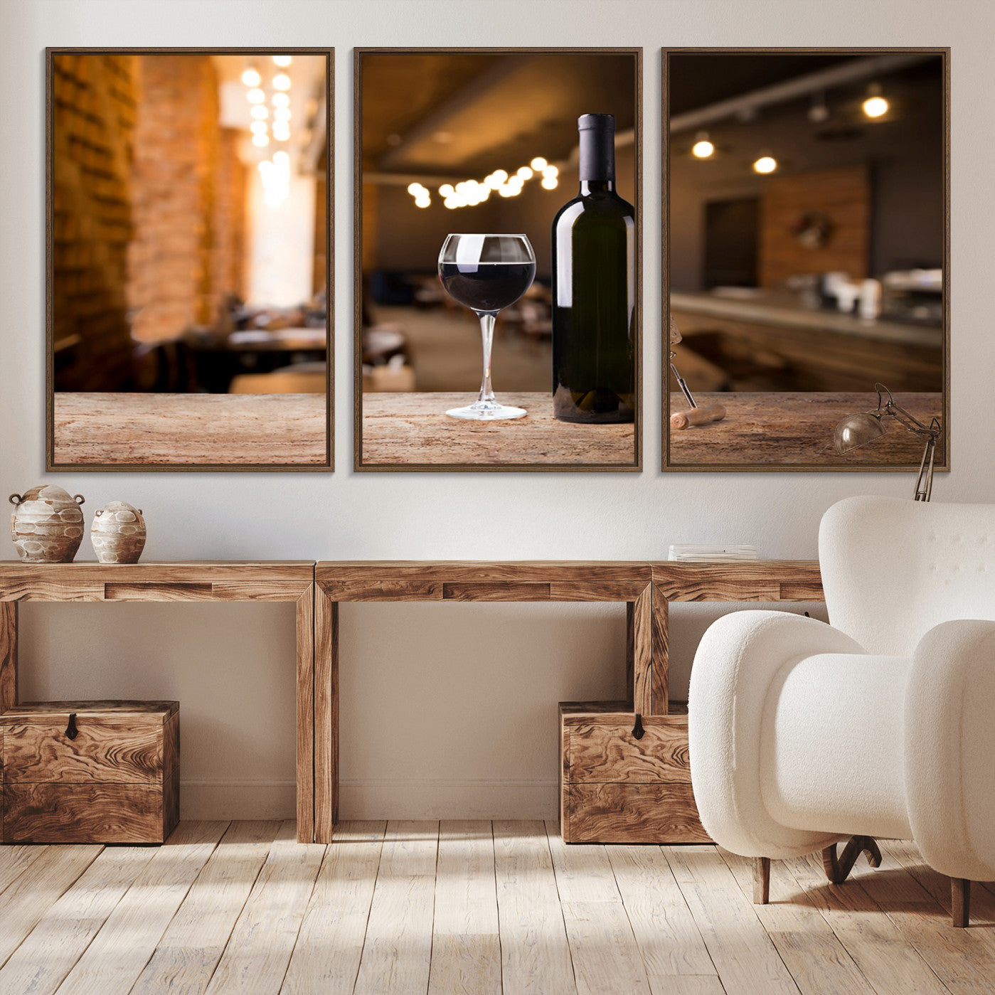 -Wine and Bottle Wall Art Canvas Print