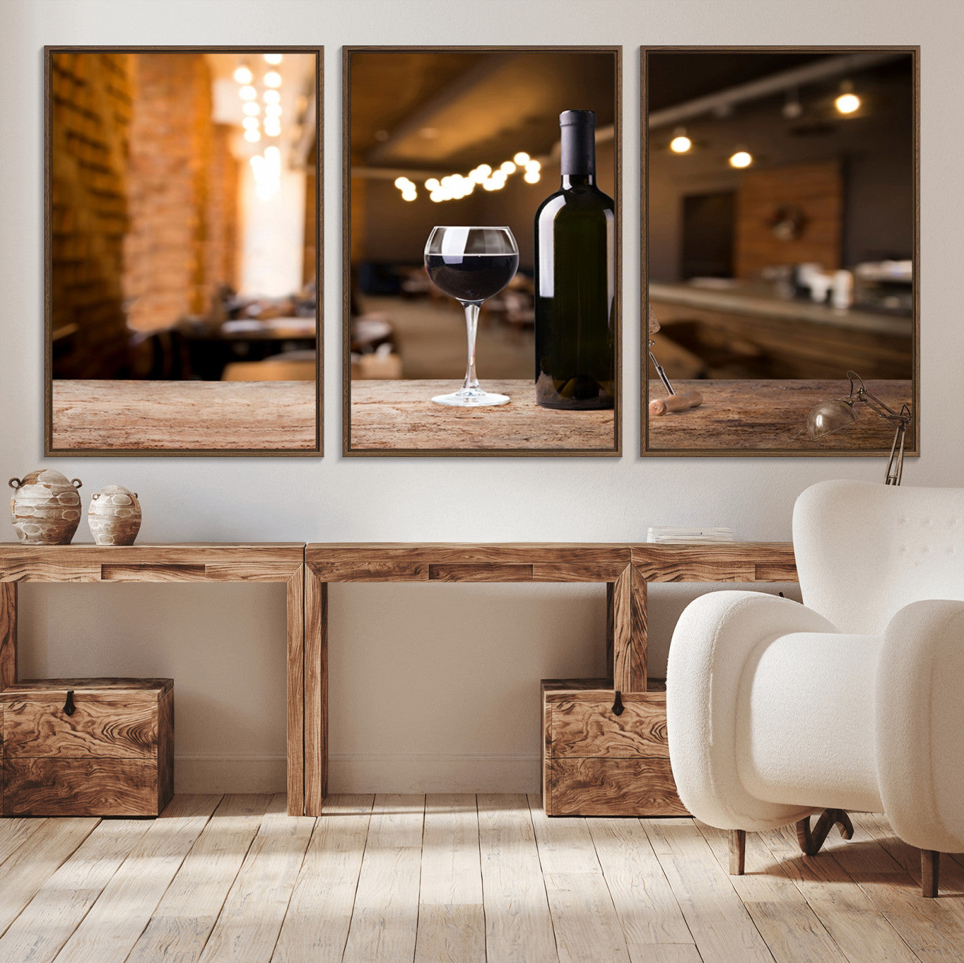 -Wine and Bottle Wall Art Canvas Print