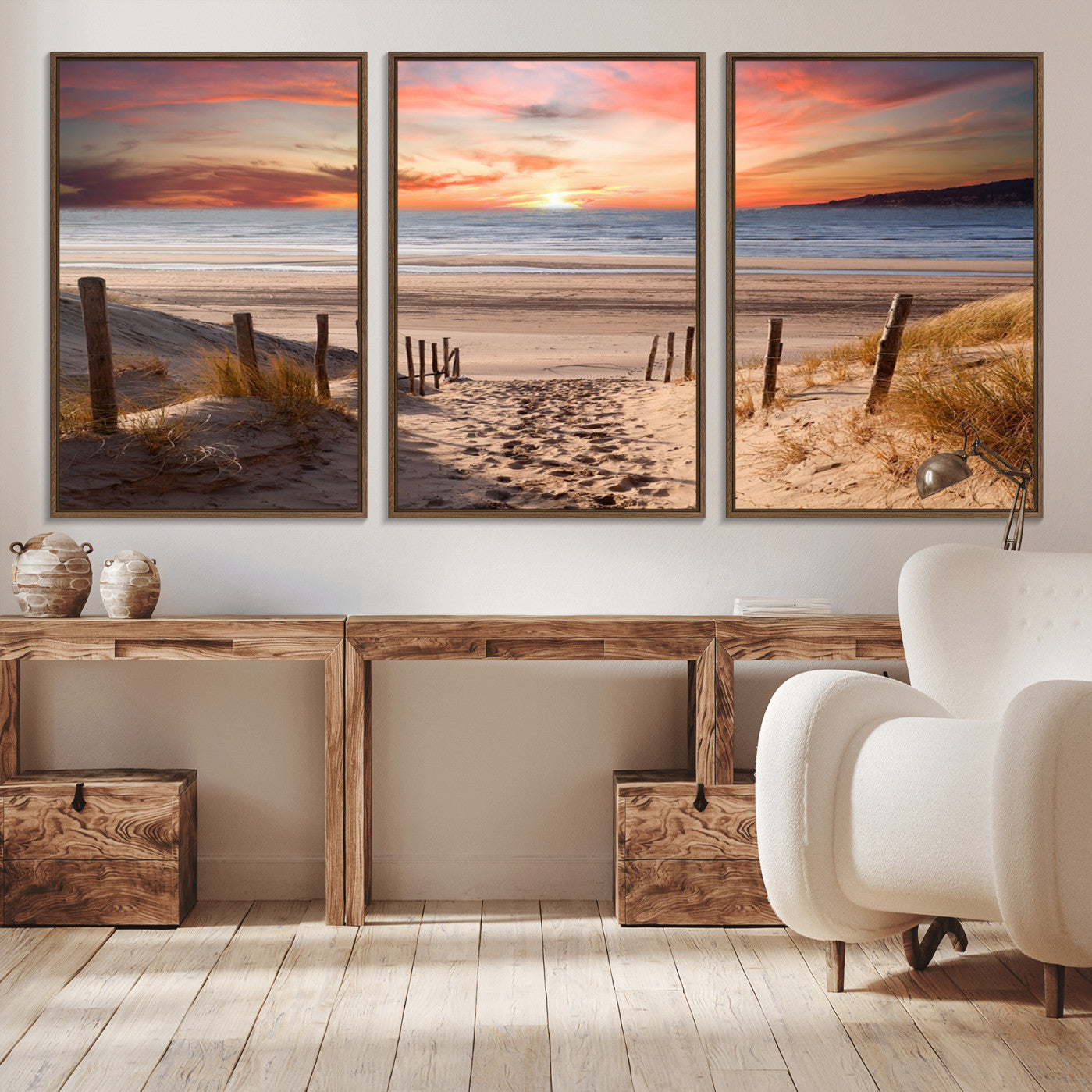 -Sunset on the Sea Wall Art Canvas Print