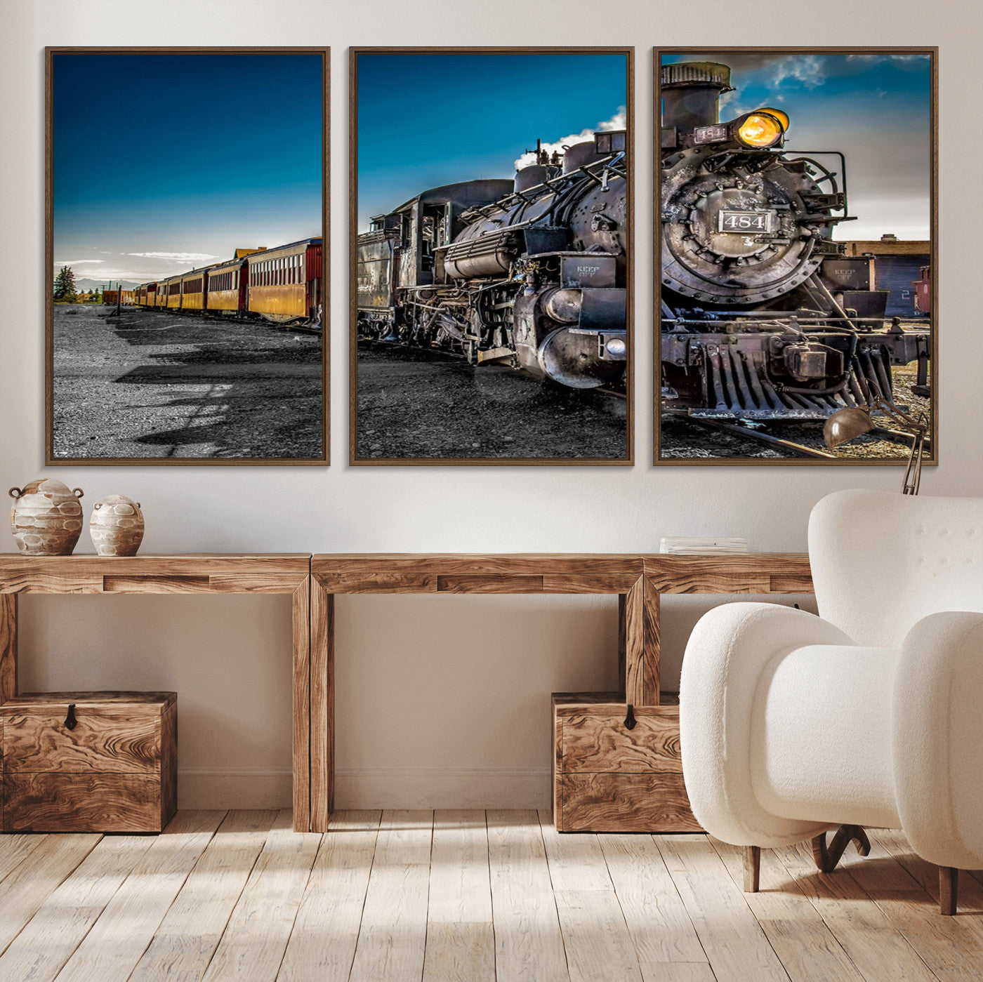 -Train Wall Art Canvas Print