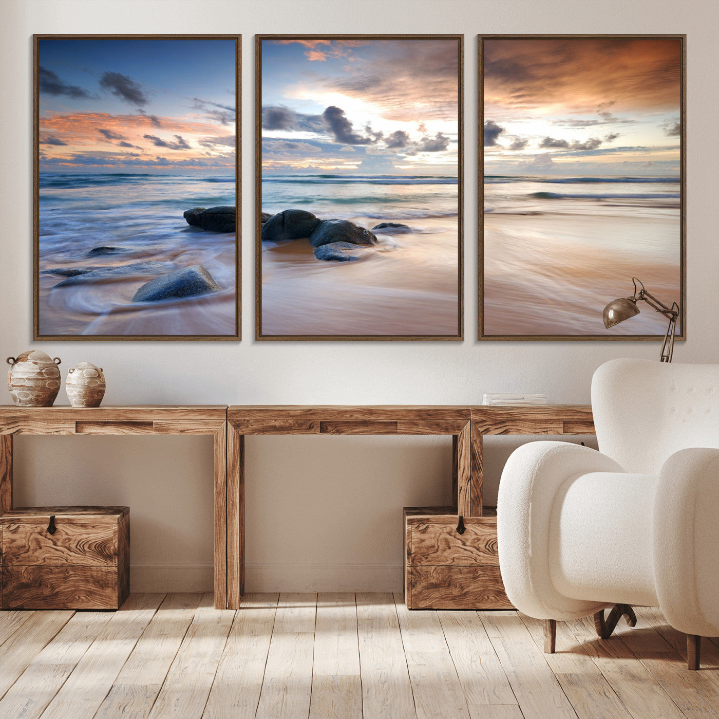 -Serene Weather On The Beach Wall Art Canvas Print
