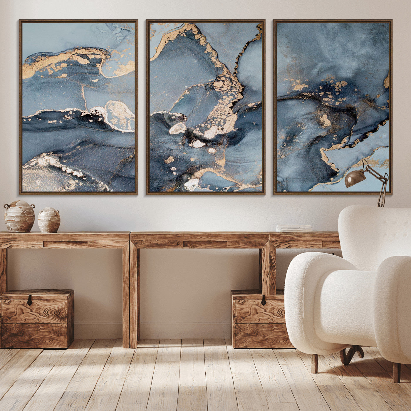 17119-MGV-CV-36X24-Multipanel Marble Fluid Effect Wall Art Abstract Canvas Wall Art Print