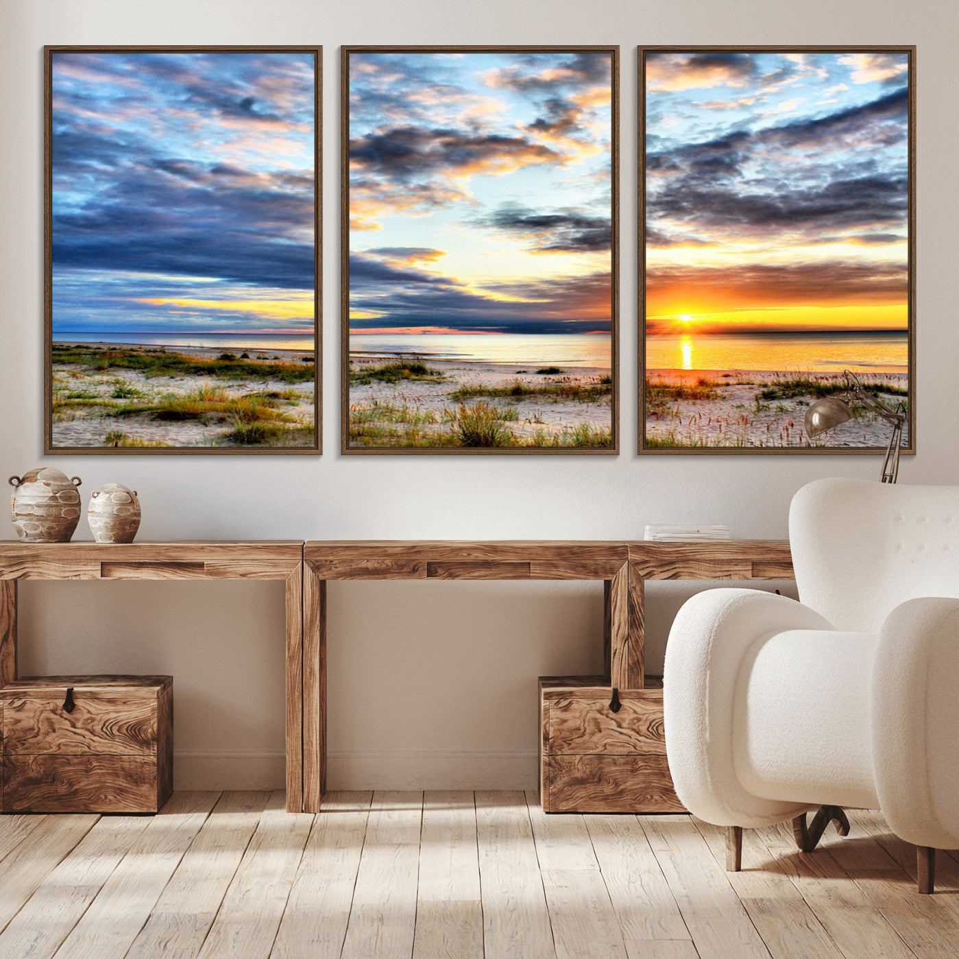 -Sunset On The Ocean Wall Art Canvas Print