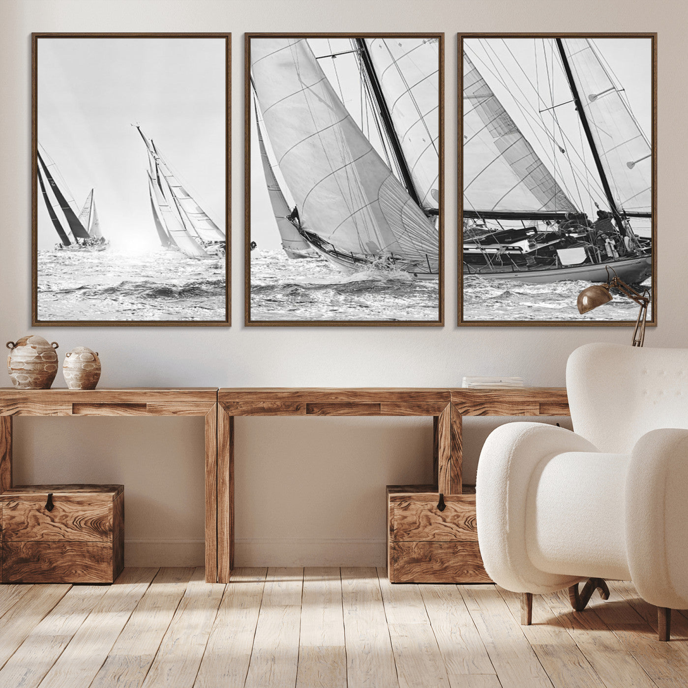 -Yacht Sailboat Regatta Canvas Wall Art Canvas Print