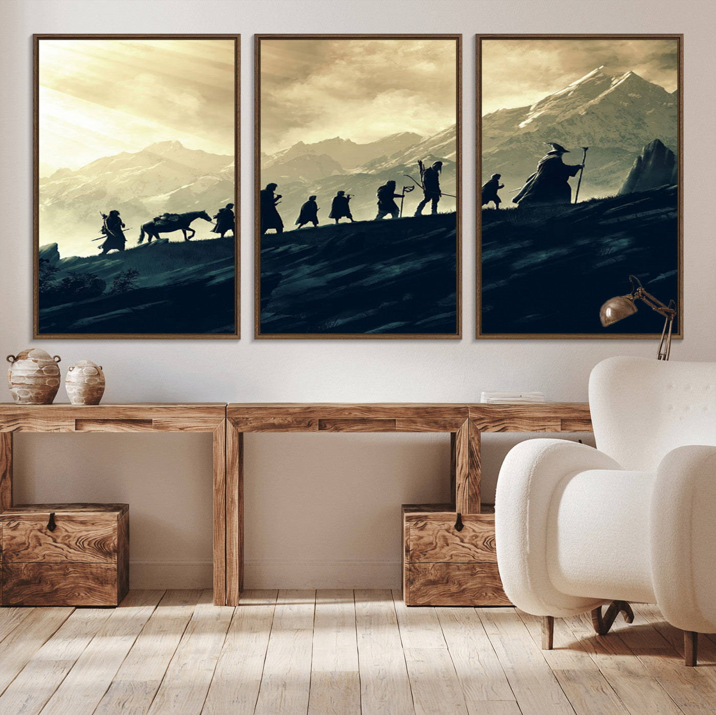 -Lord of the Rings Silhouette Wall Art Capturing the Epic Quest Through Middle-Earth - The