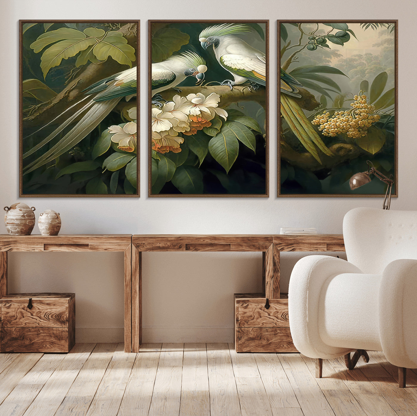 -Tropical Paradise Print Wall Art Stunning Artwork of a Parrot in a Lush Forest with Beautiful