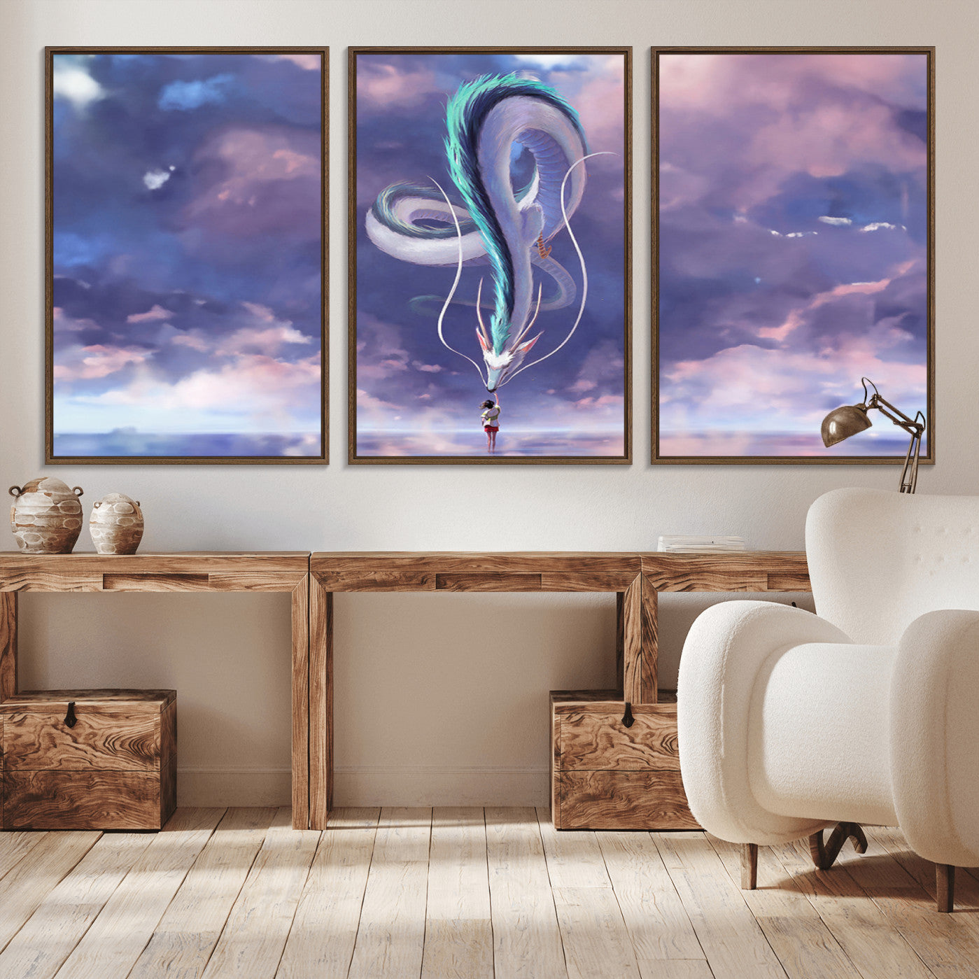 -Spirited Away Haku and Chihiro Poster - Anime Lover - Hayao Miyazaki - Studio Ghibli Poster - Anime