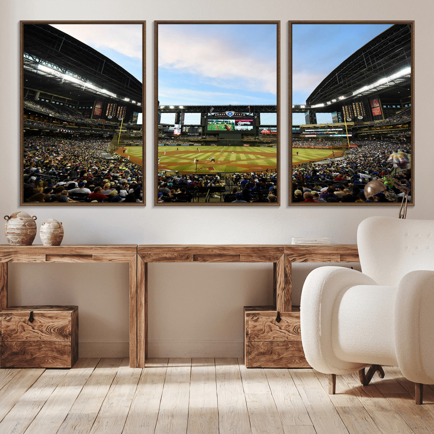 92672-MGV-CV-36X24-Arizona Diamondbacks Team Print - Phoenix Chase Field Stadium Wall Art Canvas Print