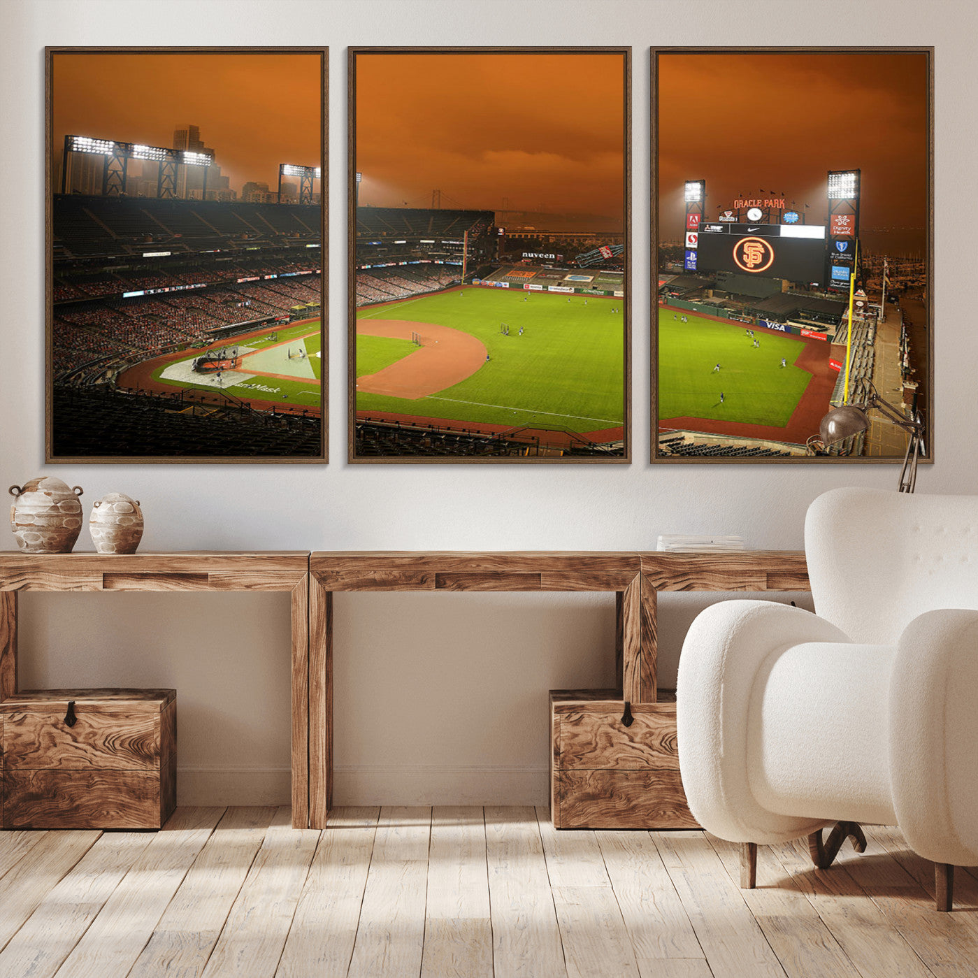 -San Francisco Giants Baseball Team Print - Oracle Park Stadium Wall Art Canvas Print