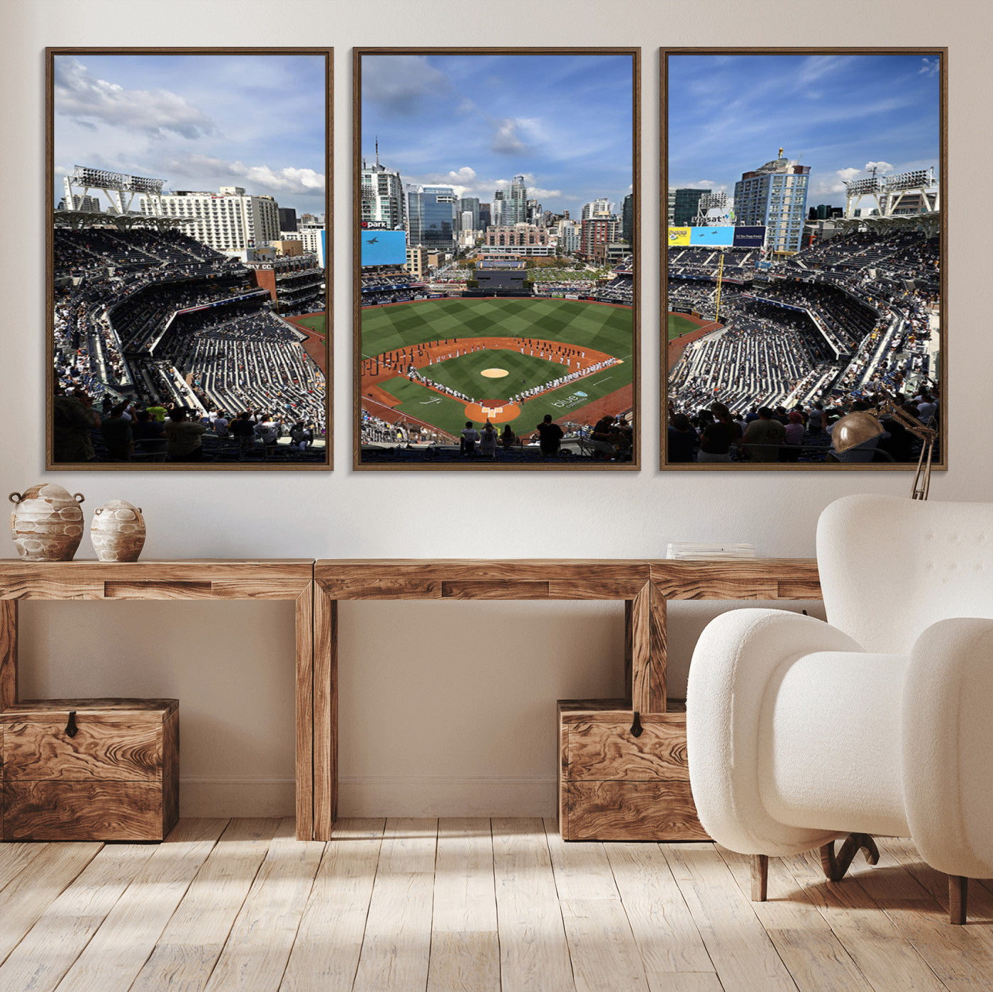87122-MGV-CV-36X24-San Diego Padres Baseball Team Print - Petco Park Stadium Wall Art Canvas Print