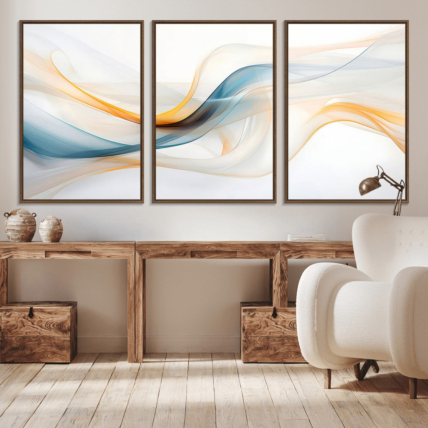 60881-MGV-CV-36X24-Decorative Turquoise Abstract Wave Wall Art Canvas Print