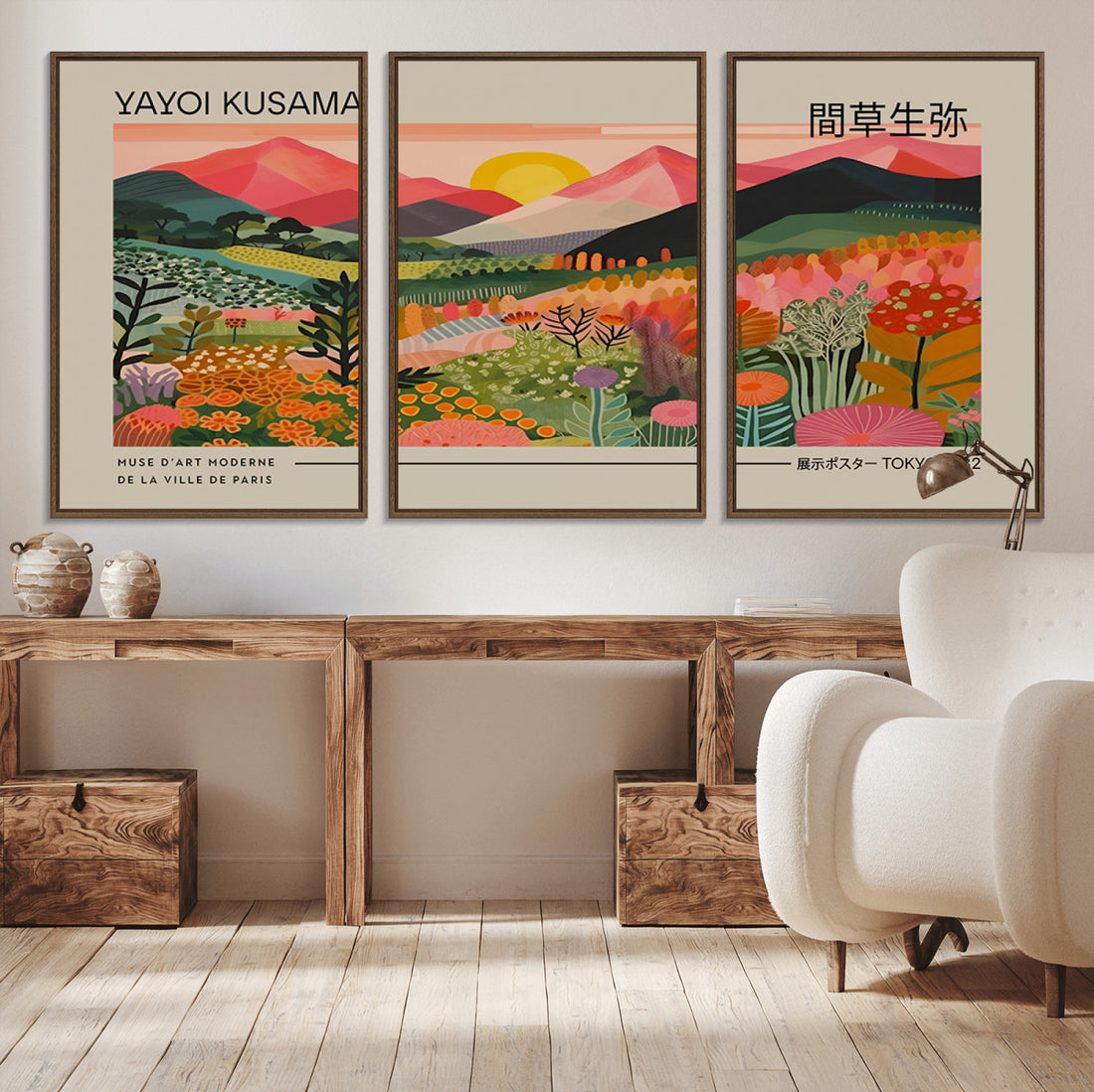 Yayoi Kusama 1986 Wall Art Print | Wabi Sabi Japanese Wall Art, Vibrant Abstract Landscape