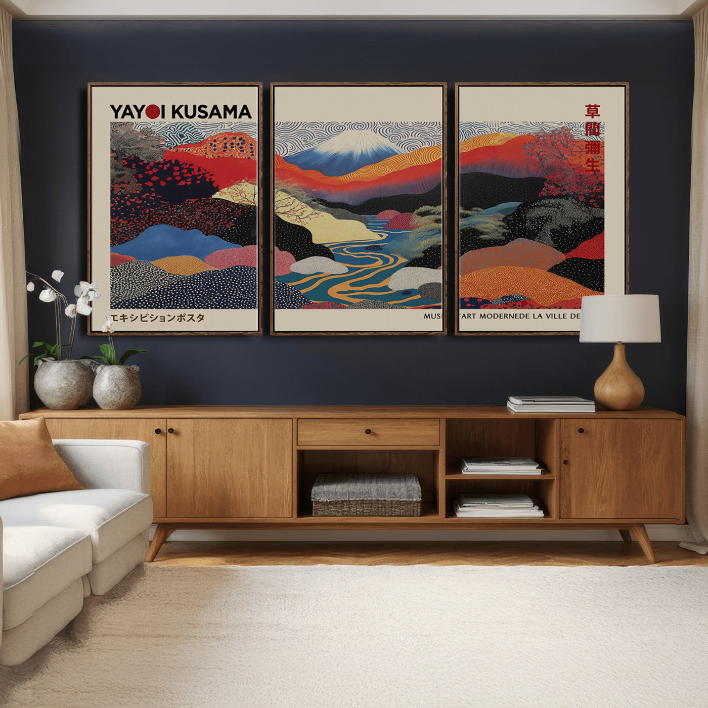 86784-MGV-CV-36X24 - Yayoi Wall Art - Framed Yayoi Kusama 1986 Wall Art Print – Japanese Wall Art Print, Wabi Sabi Yayoi