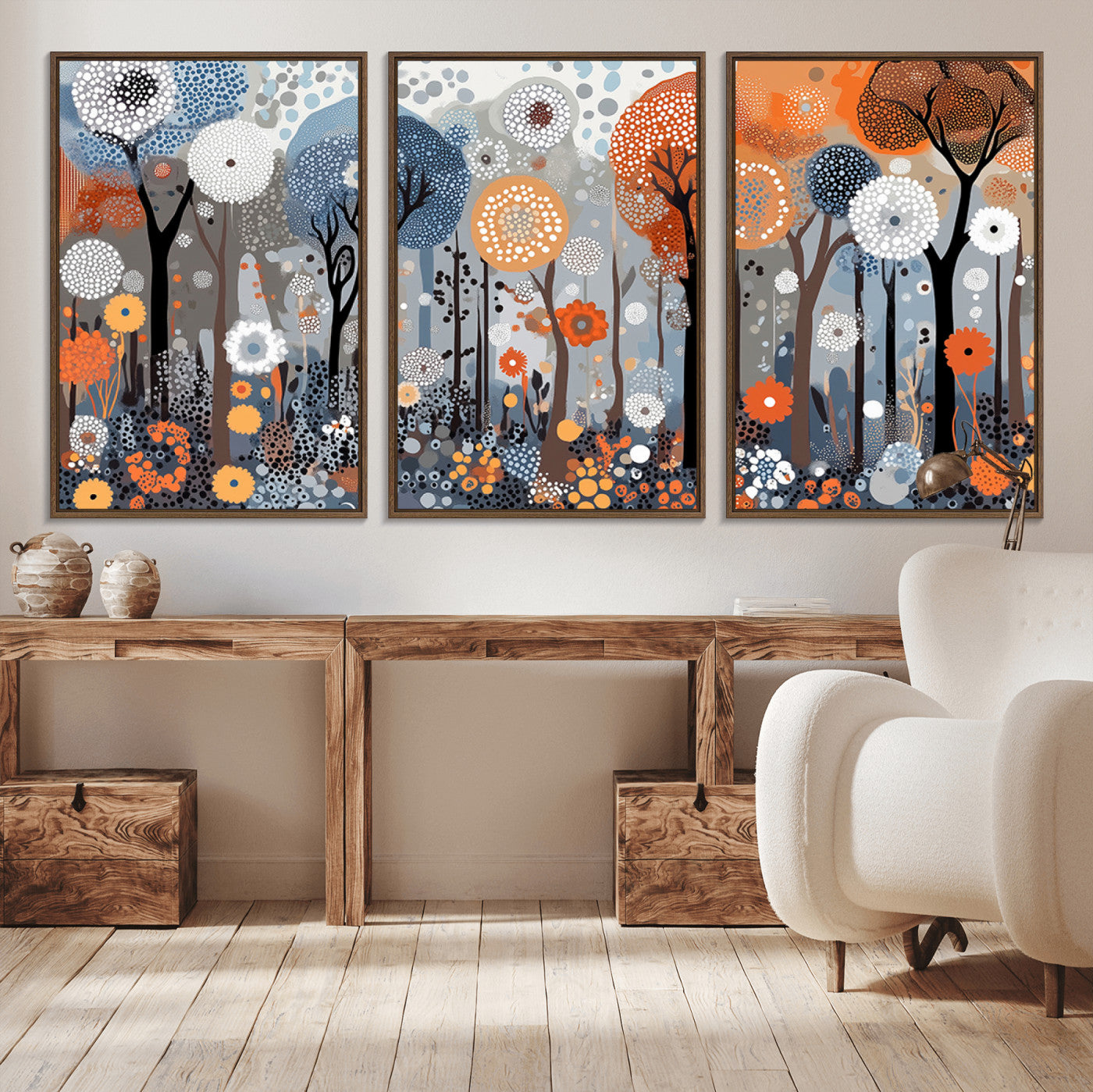 48857-MGV-CV-36X24-Abstract Winter Landscape Canvas Wall Art Print - Large Colorful Nature Wall Decor