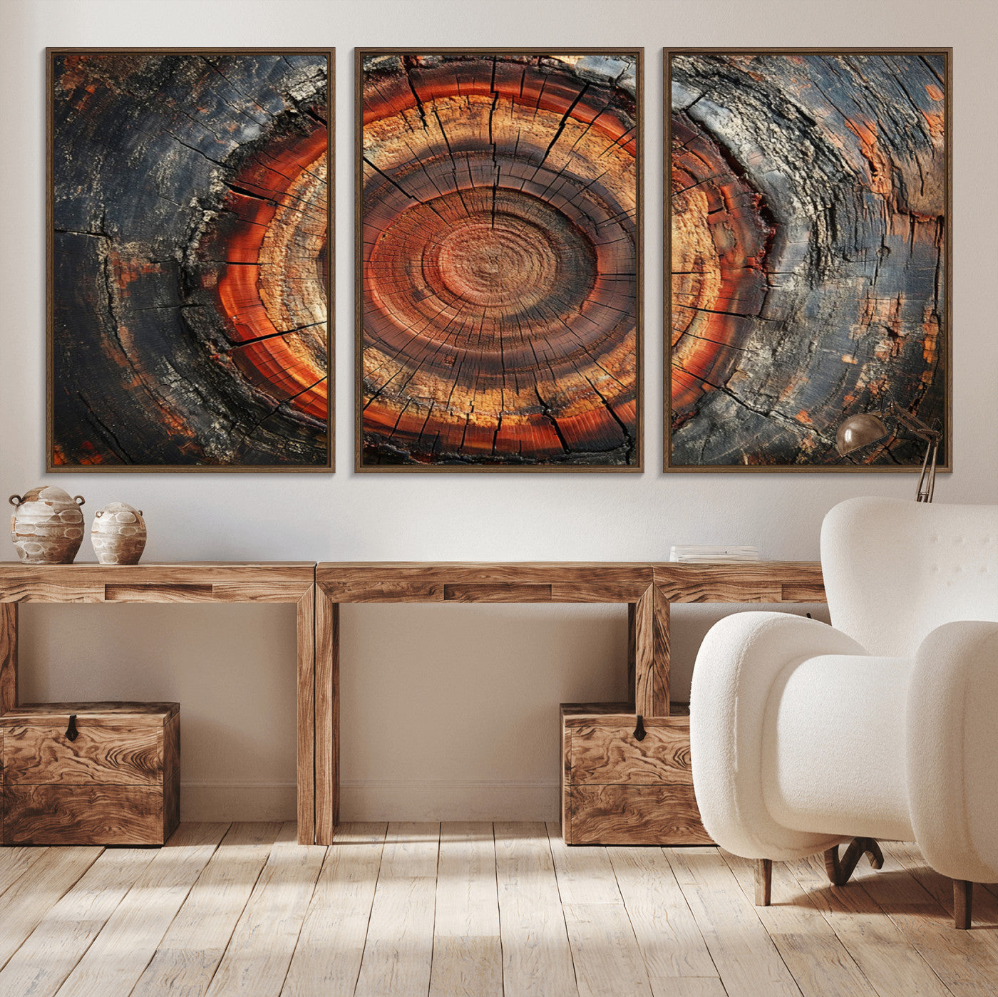 82212-MGV-CV-36X24-Wood Grain Canvas Wall Art - Framed Abstract Tree Ring Framed Wall Art, Wood Grain Canvas Wall