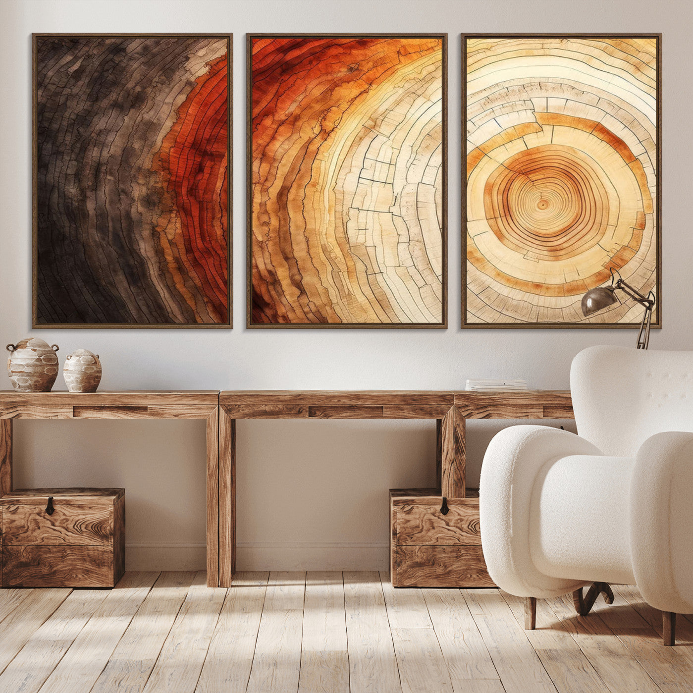 57529-MGV-CV-36X24-Tree Ring Print on Canvas Wall Art, Tree Stump Print, Wood Wall Art Living Room, Abstract Natural