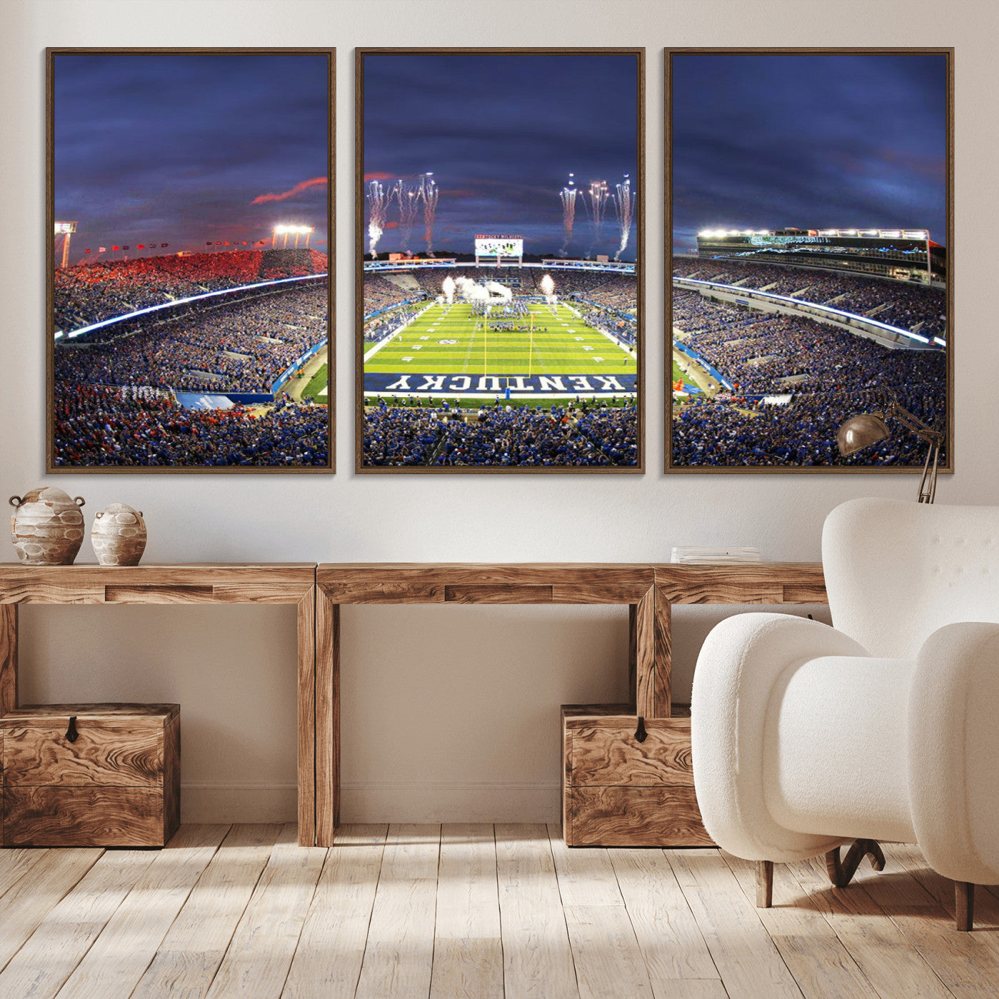 -Kroger Field Canvas Wall Art - Kentucky Stadium Wall Art Print - Sunset Football Stadium Wall Decor
