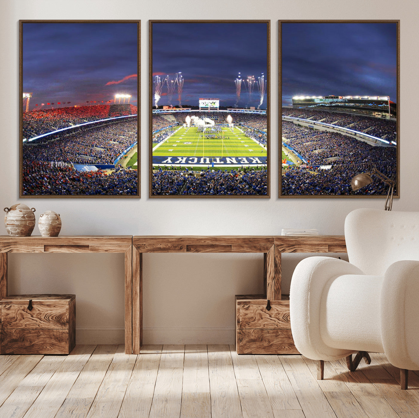 -Kroger Field Canvas Wall Art - Kentucky Stadium Wall Art Print - Sunset Football Stadium Wall Decor