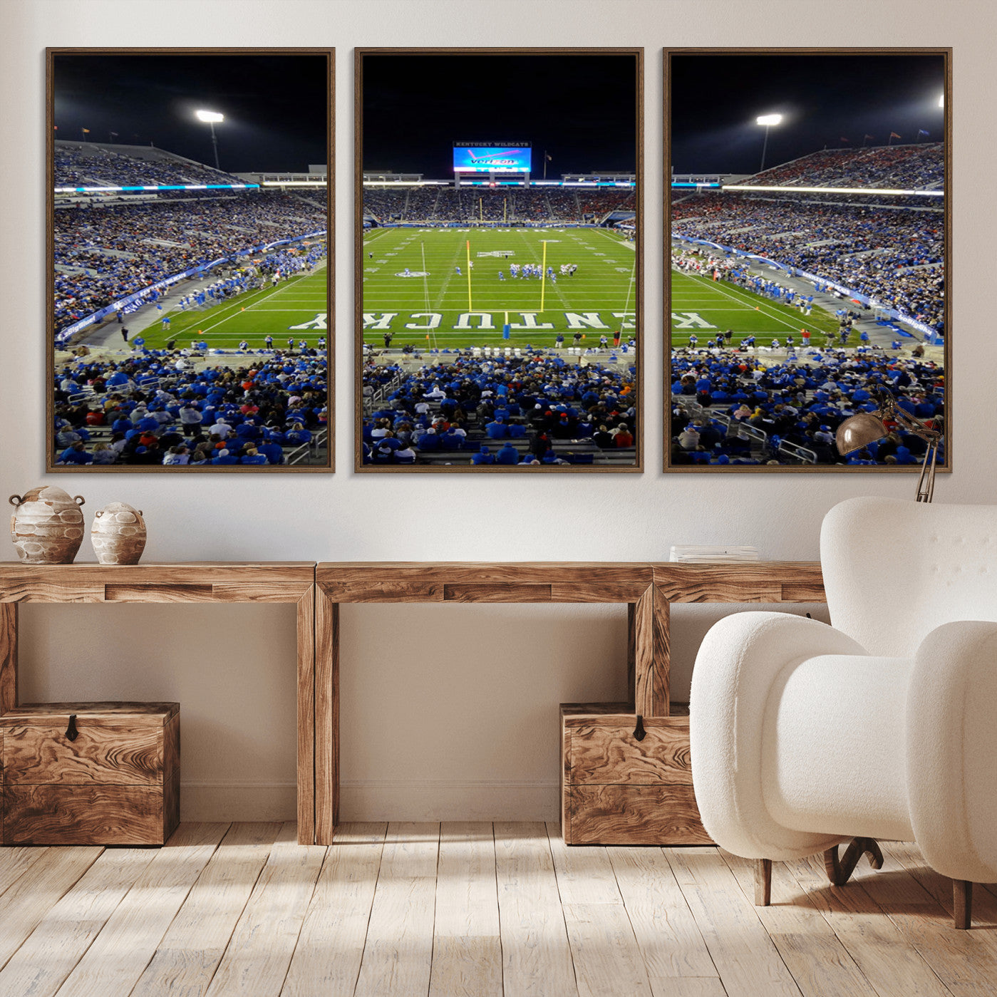 -Kroger Field Canvas Wall Art - Kentucky Stadium Wall Art Print - Sunset Football Stadium Wall Decor
