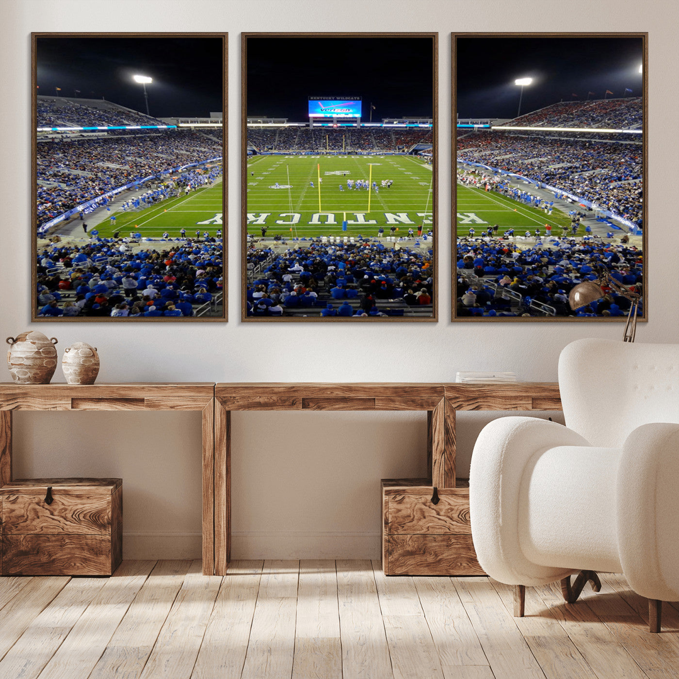 -Kroger Field Canvas Wall Art - Kentucky Stadium Wall Art Print - Sunset Football Stadium Wall Decor