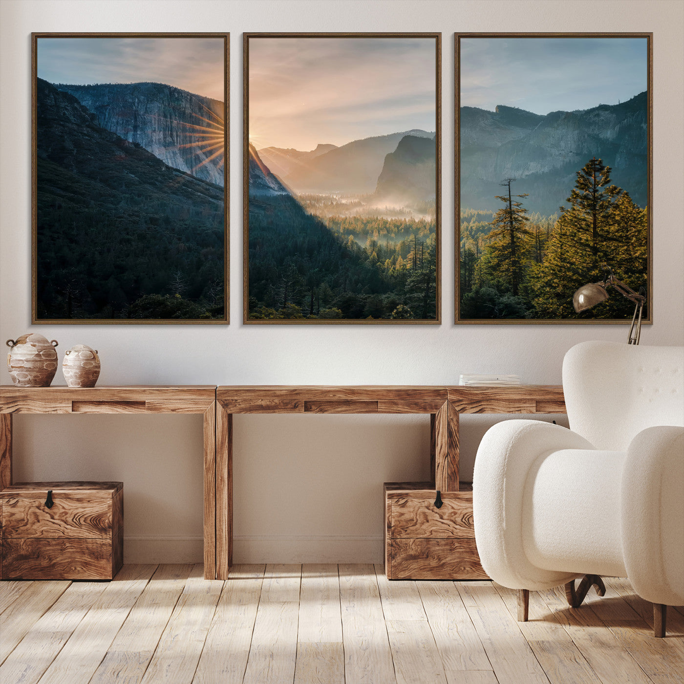51605481-MGV-CV-36X24-Yosemite Valley Wall Art Canvas Print – Framed Mountain Landscape National Park Scenic Nature Artwork for Home Office