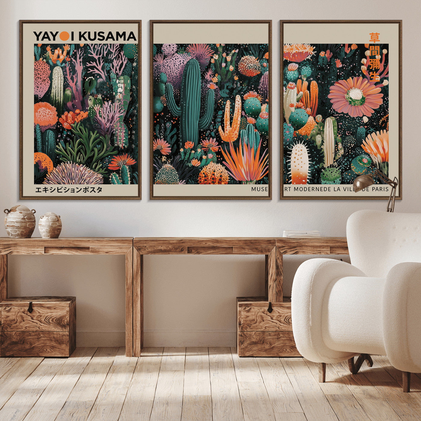 20505520-MGV-CV-36X24-Yayoi Kusama Art Print Canvas – Abstract Mount Fuji Japanese Wall Art Contemporary Modern Artwork for Home, Office