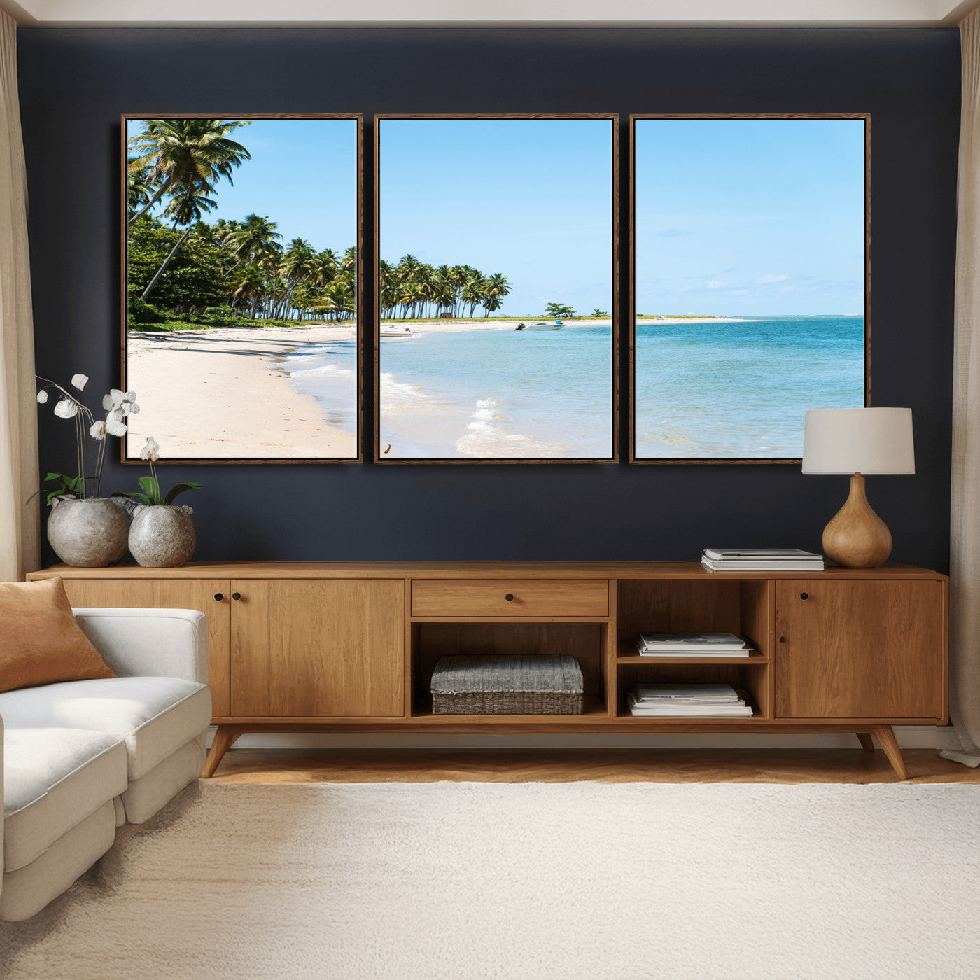 37858872-MGV-CV-36X24 - Palm Tree Paradise Coastal Wall Art – Beach Scene and Ocean Breeze Canvas Print Tranquil Tropical Shore Decor for Living Room, Bedroom or Office