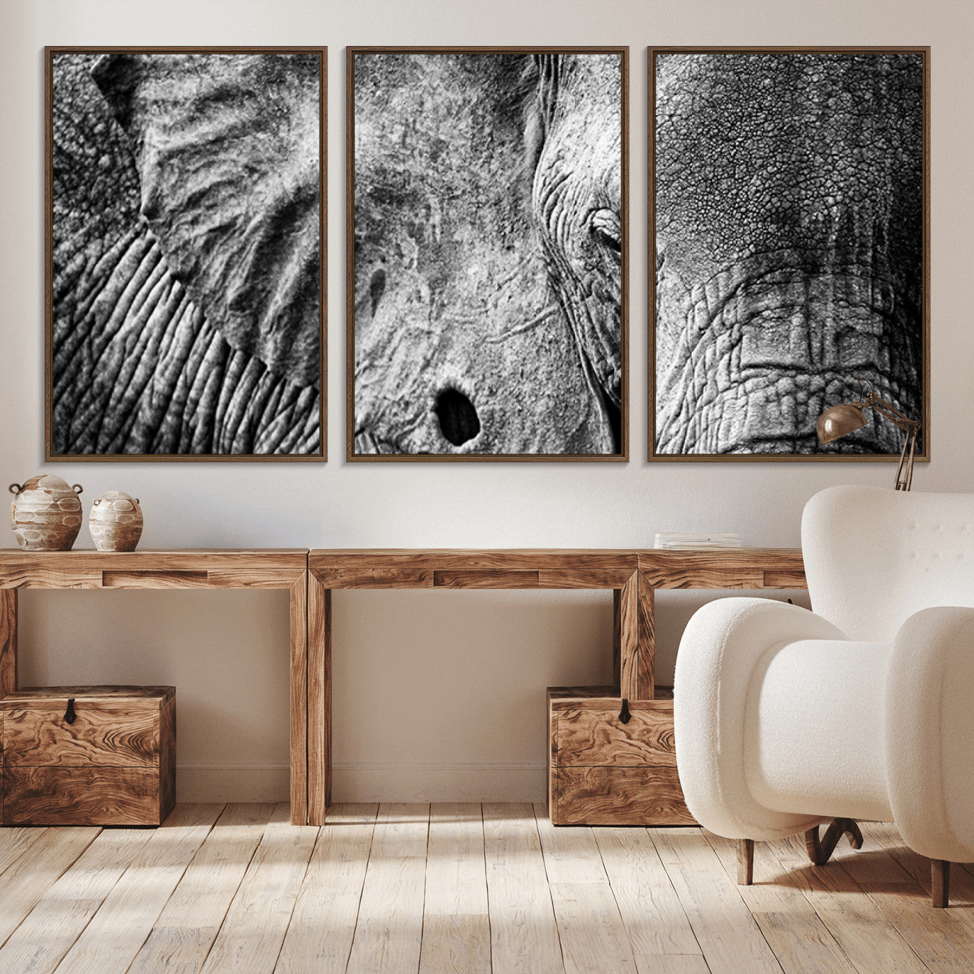 -Wild Old Elephant Wall Art Canvas Print