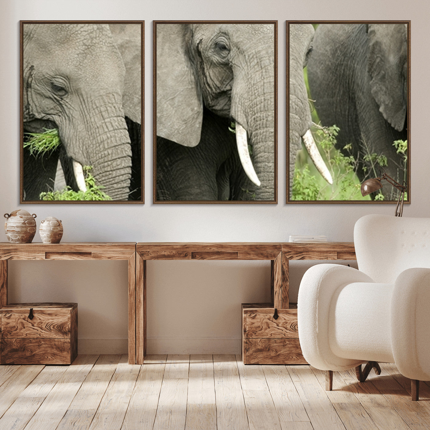 -Wild Elephant Wall Art Canvas Print