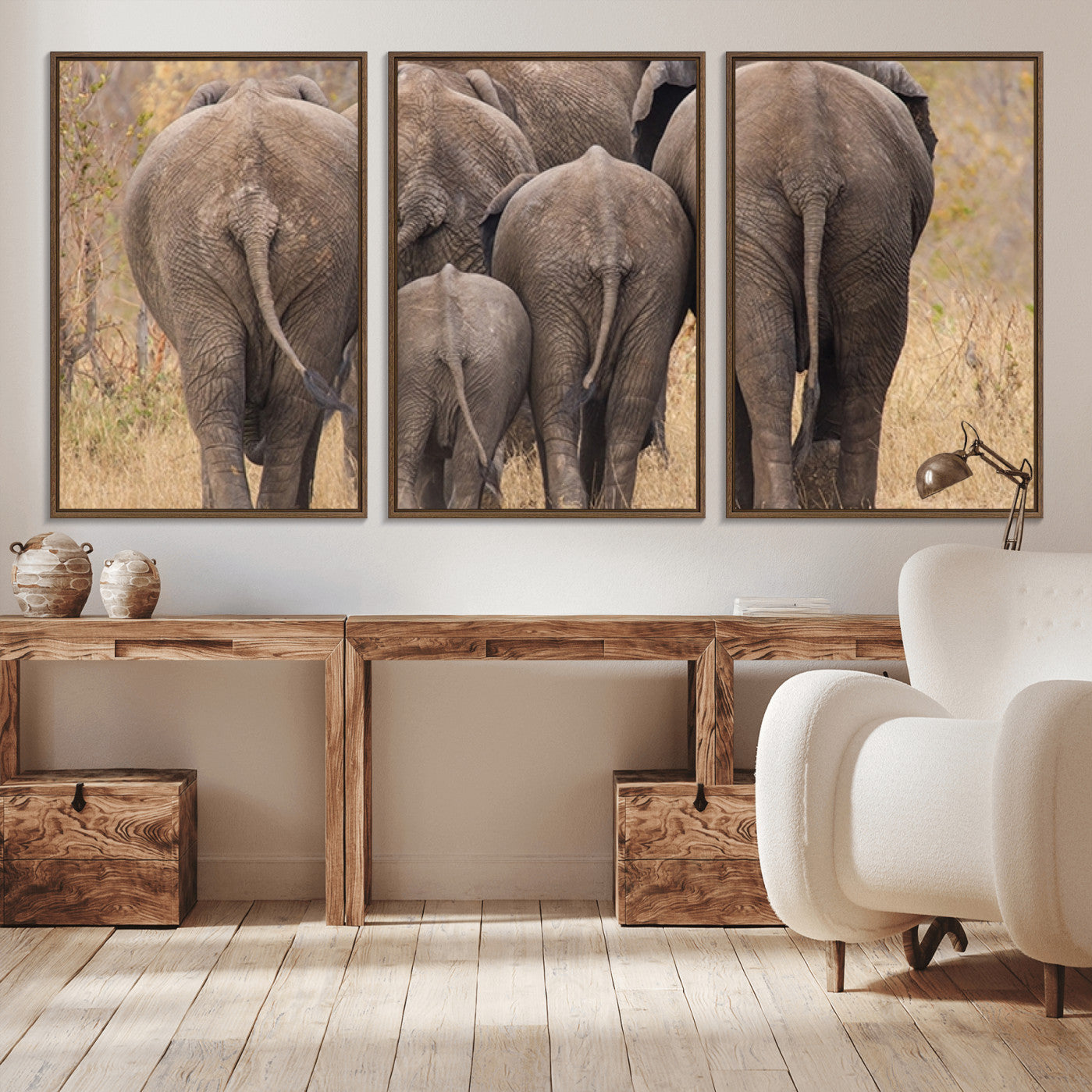 -Wild Elephant Wall Art Canvas Print