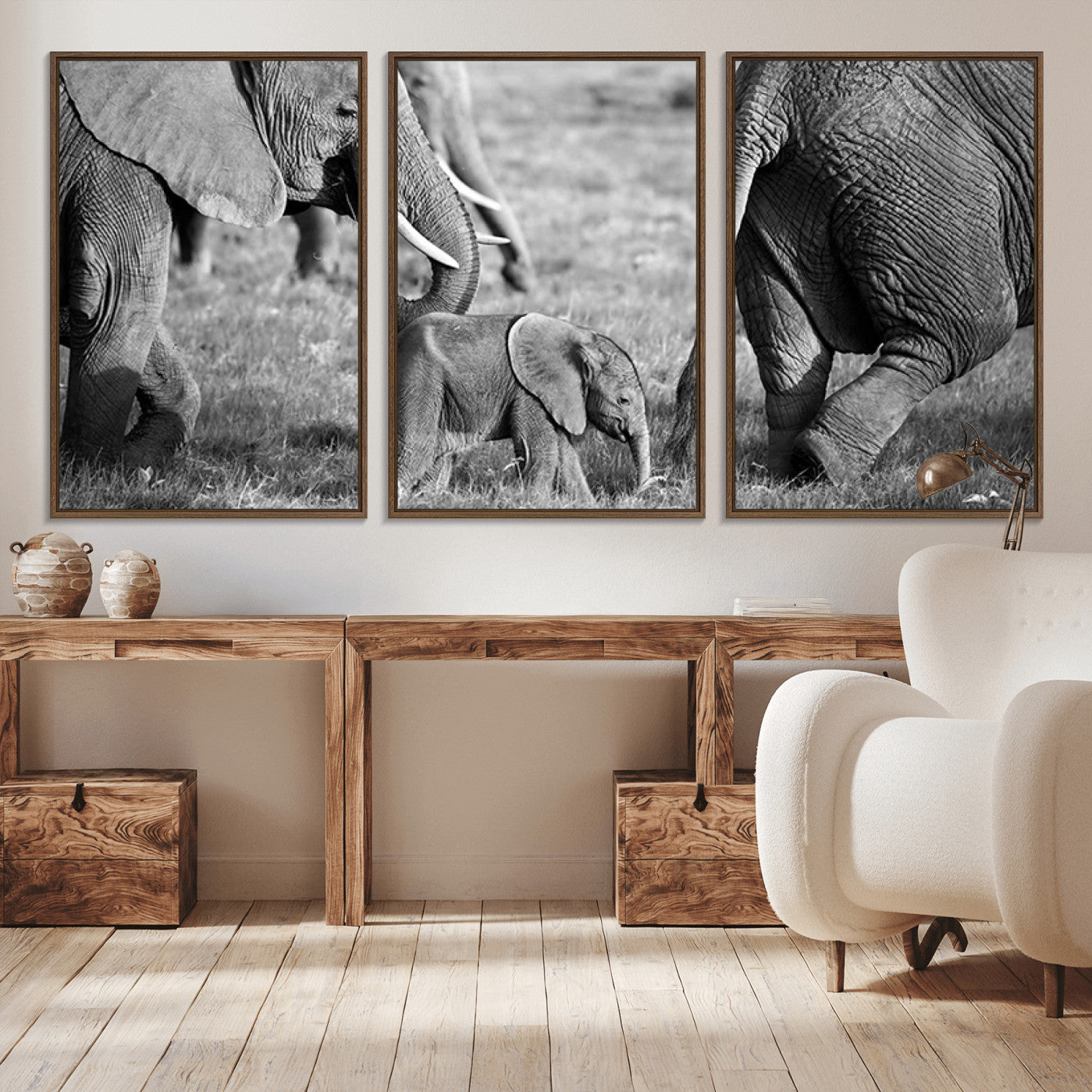 -Wild Elephant Wall Art Canvas Print