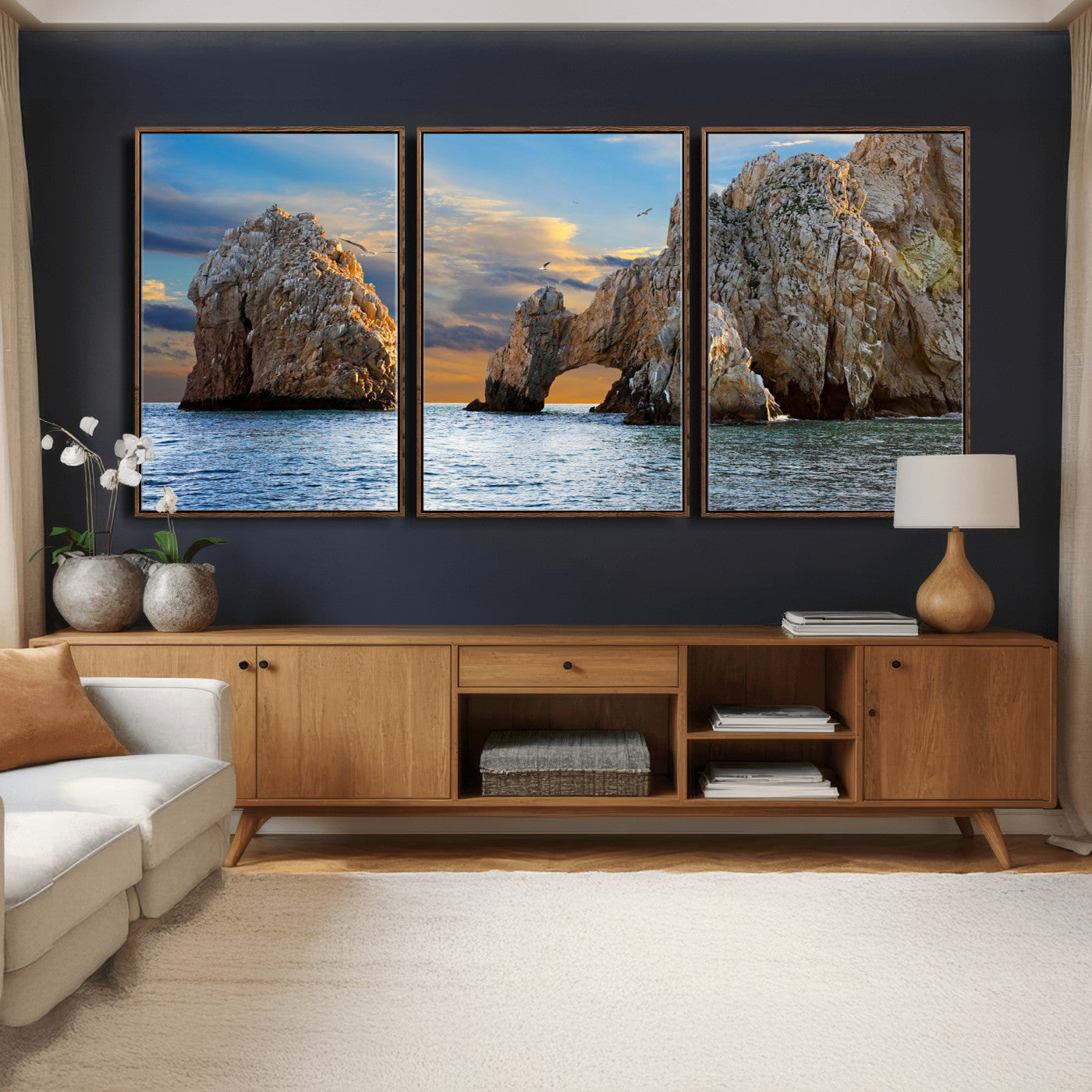 63505689-MGV-CV-36X24 - El Arco Cabo San Lucas Ocean Arch Wall Art Canvas Print, Baja California Rock Arch Seascape Canvas Print, Mexico Coastal Landmark Scenic Art Printing