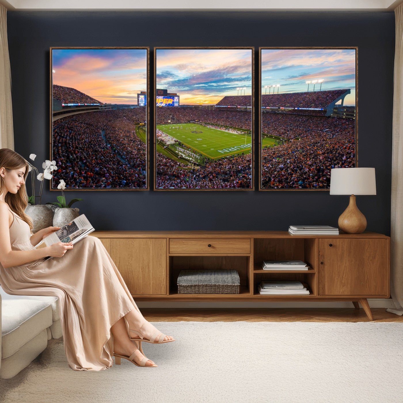 75203764-MGV-CV-36X24 - Jordan-Hare Stadium Auburn Tigers Football Stadium Canvas Wall Art