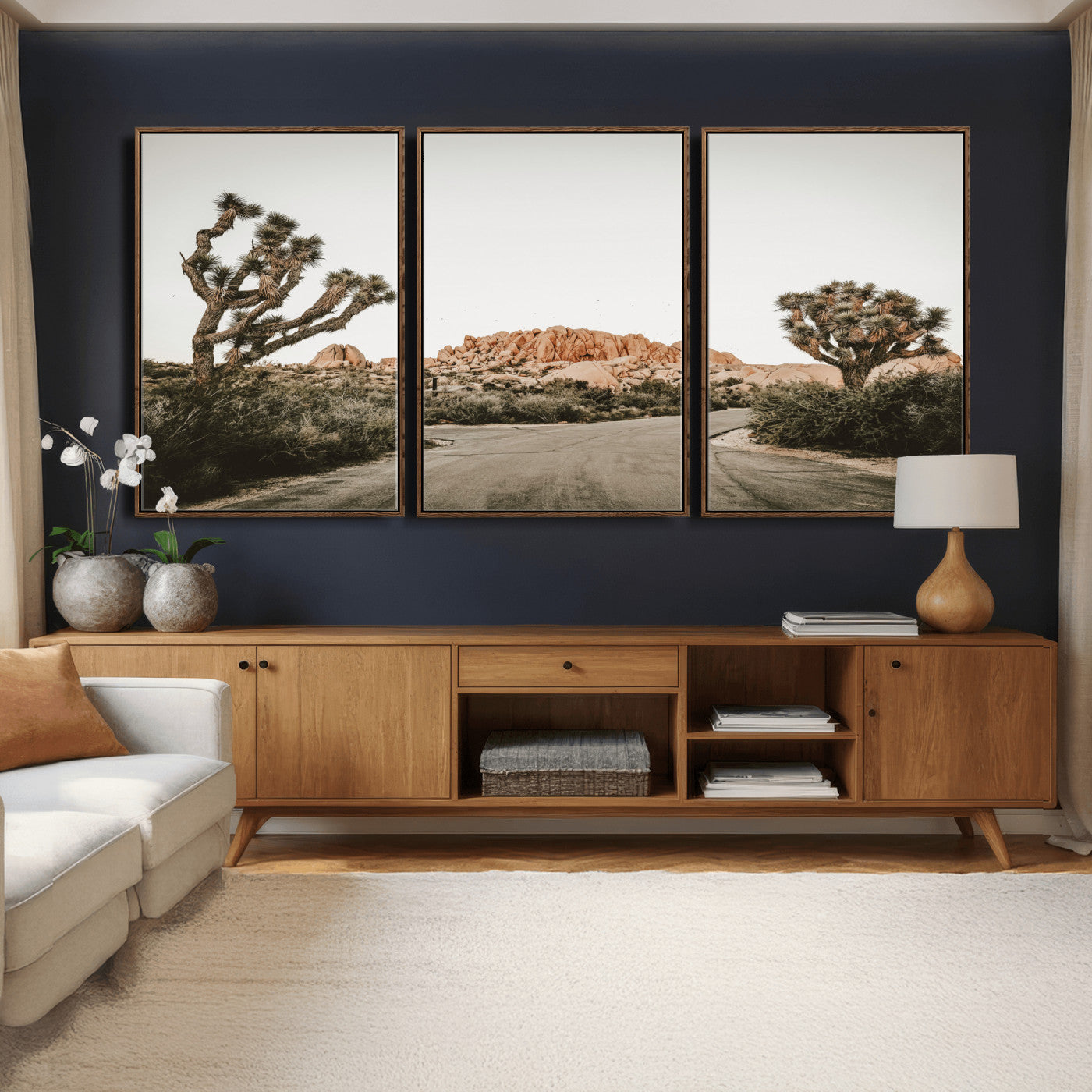 97248544-MGV-CV-36X24 - Joshua Tree Desert Wall Art Canvas Print, Minimal Southwestern Landscape Nature Wall Decor for Modern and Boho Interiors