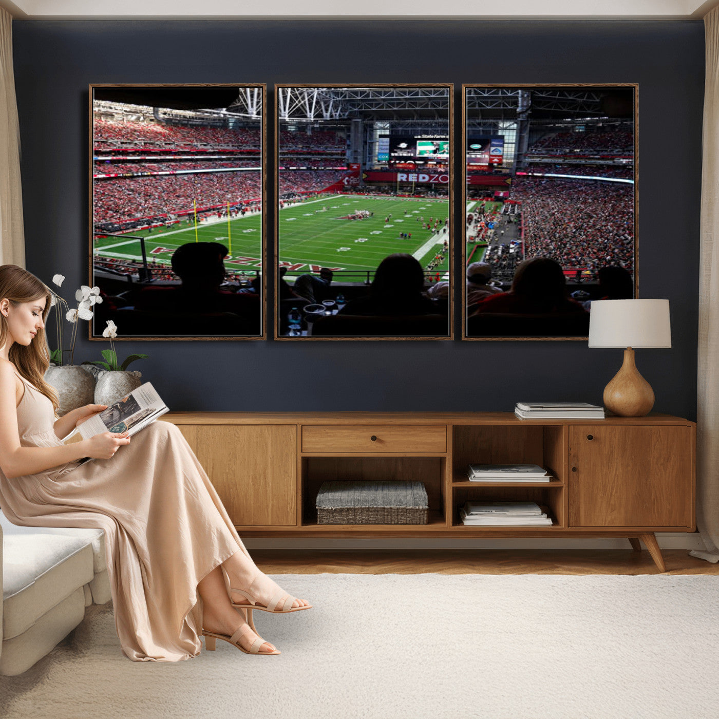 84196298-MGV-CV-36X24 - State Farm Stadium Canvas Wall Art, Arizona Cardinals Football Stadium Print, Glendale NFL Arena Photography Artwork