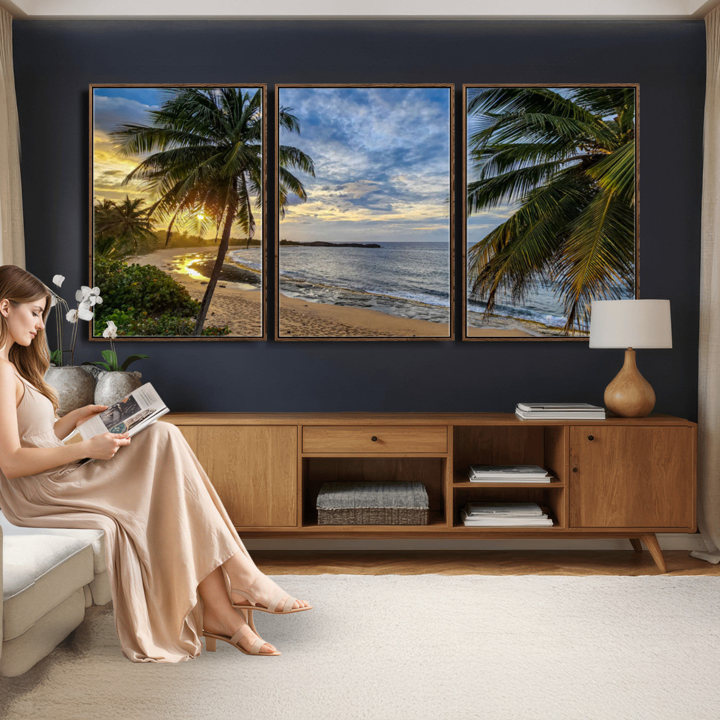 40002010-MGV-CV-36X24 - Mar Chiquita Beach Puerto Rico Canvas Wall Art, Manati Caribbean Coastal Photography Print, Tropical Ocean Sunset Decor