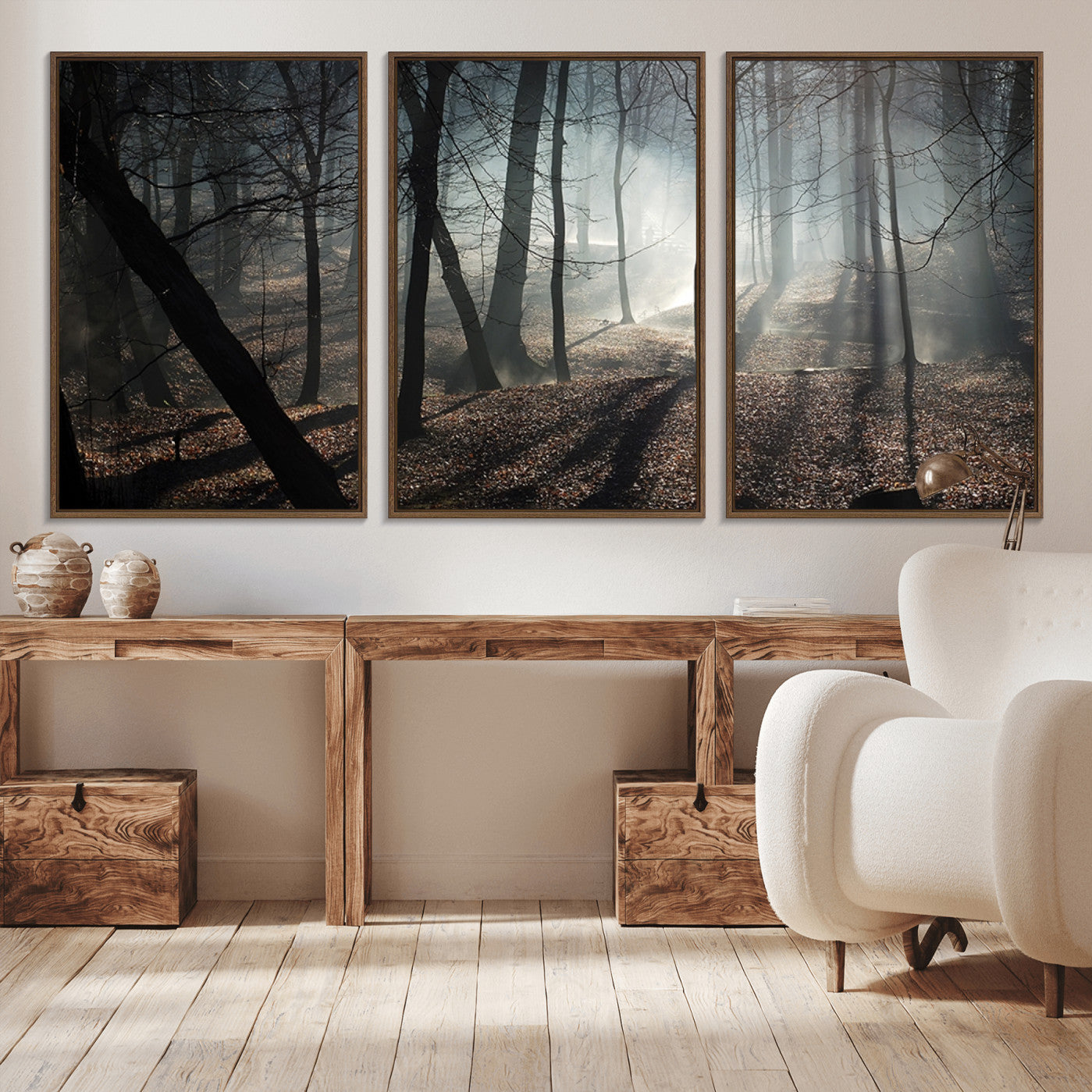 -Dark Family and Tree Wall Art Canvas Print