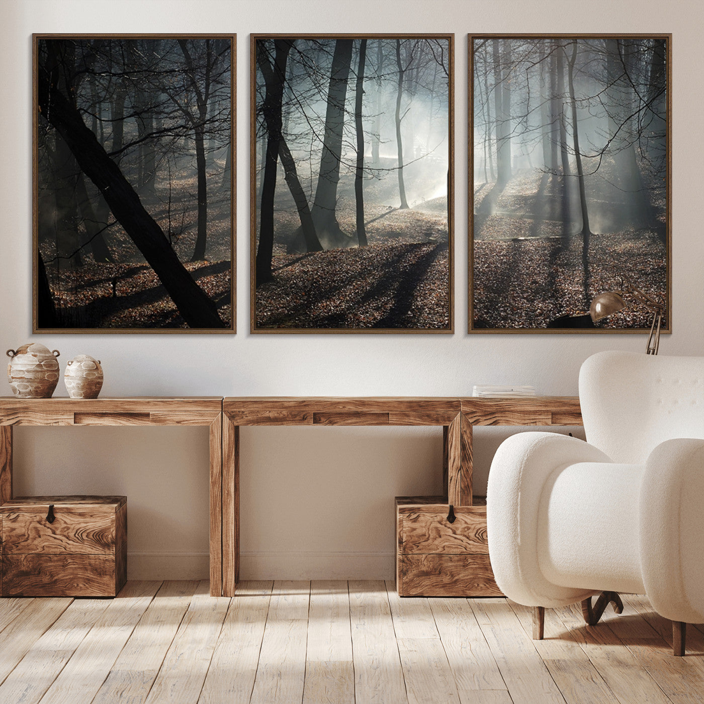 -Dark Family and Tree Wall Art Canvas Print