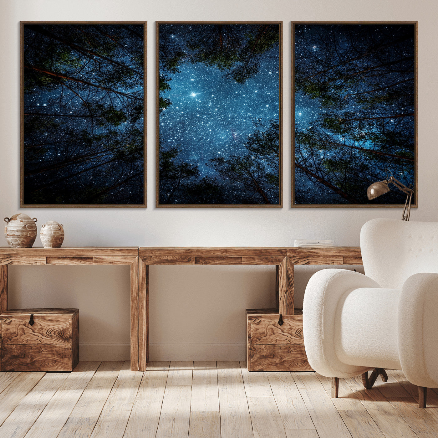 -Forest and Stars Wall Art Canvas Print