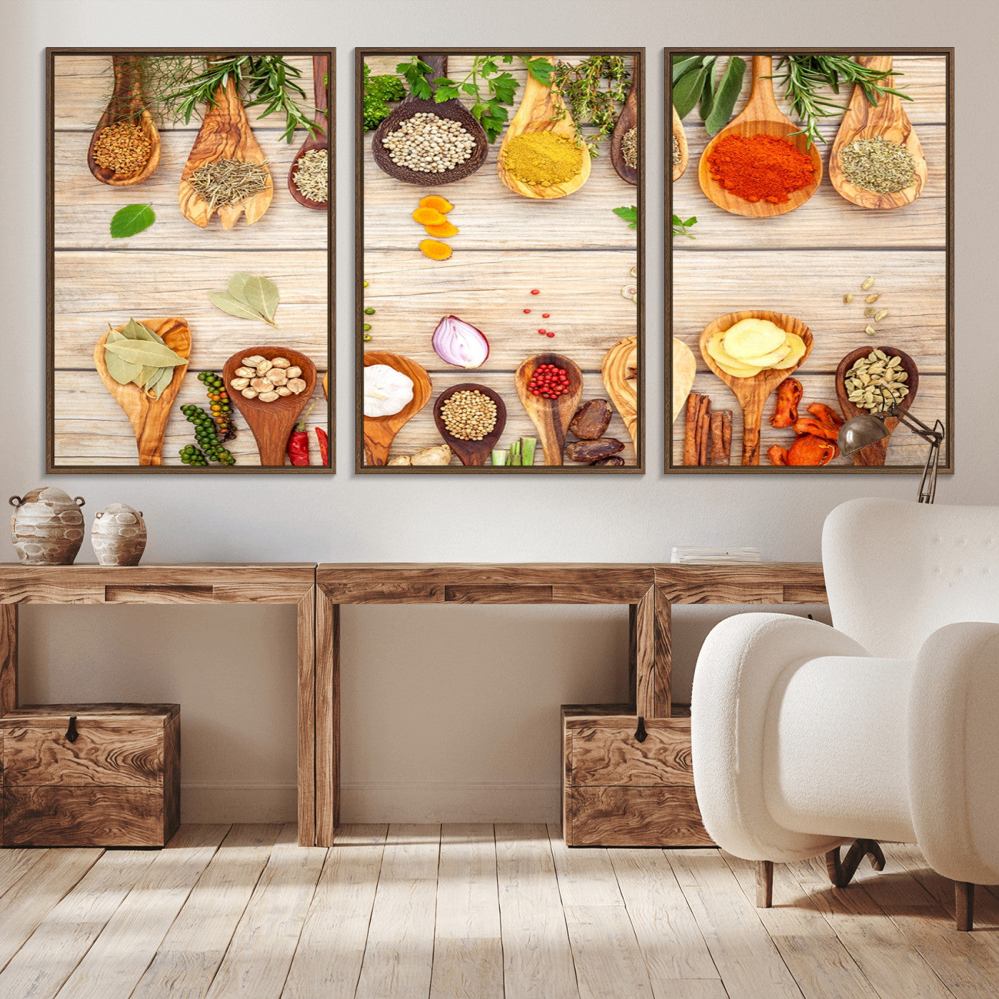 -Kitchen Spice on the Table Wall Art, Kitchen Spice Wall Art Canvas Print