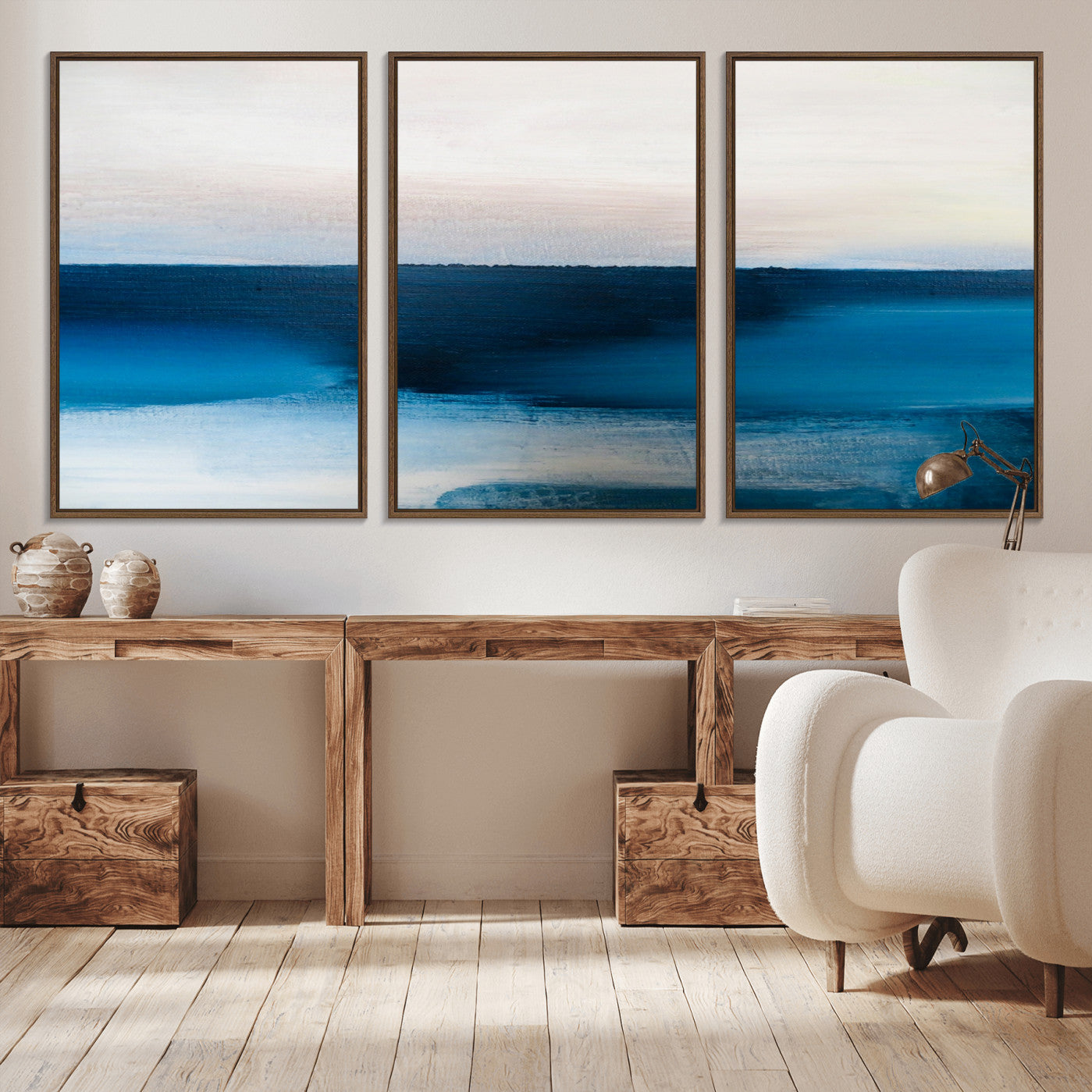 72452-MGV-CV-36X24-Dark Blue Abstract Wall Art Canvas Print