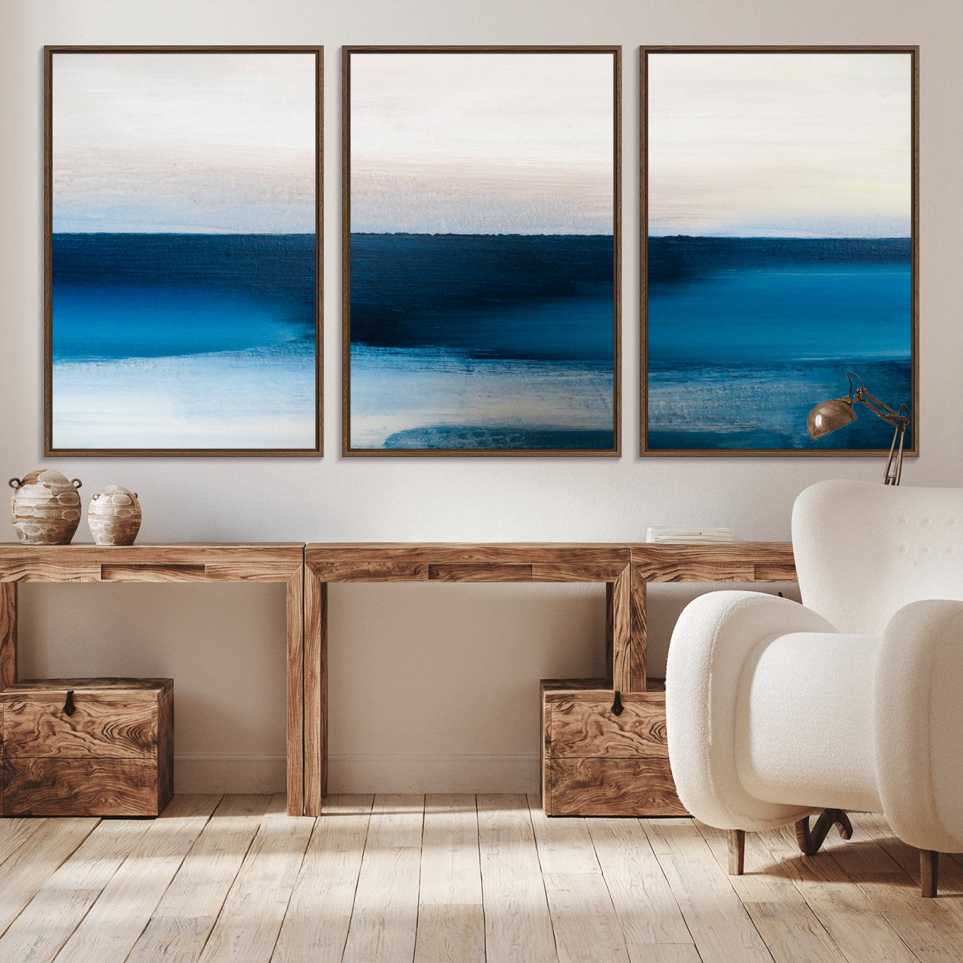 72452-MGV-CV-36X24-Dark Blue Abstract Wall Art Canvas Print