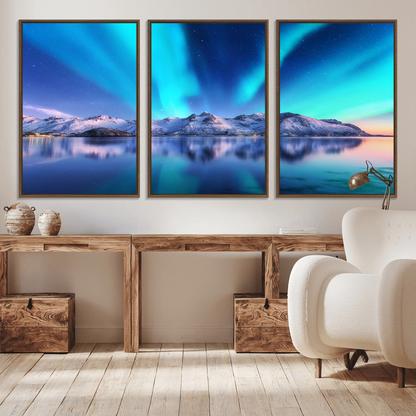 49902-MGV-CV-36X24-Northern Lights above Mountain Wall Art, Northern Lights Wall Art Canvas Print