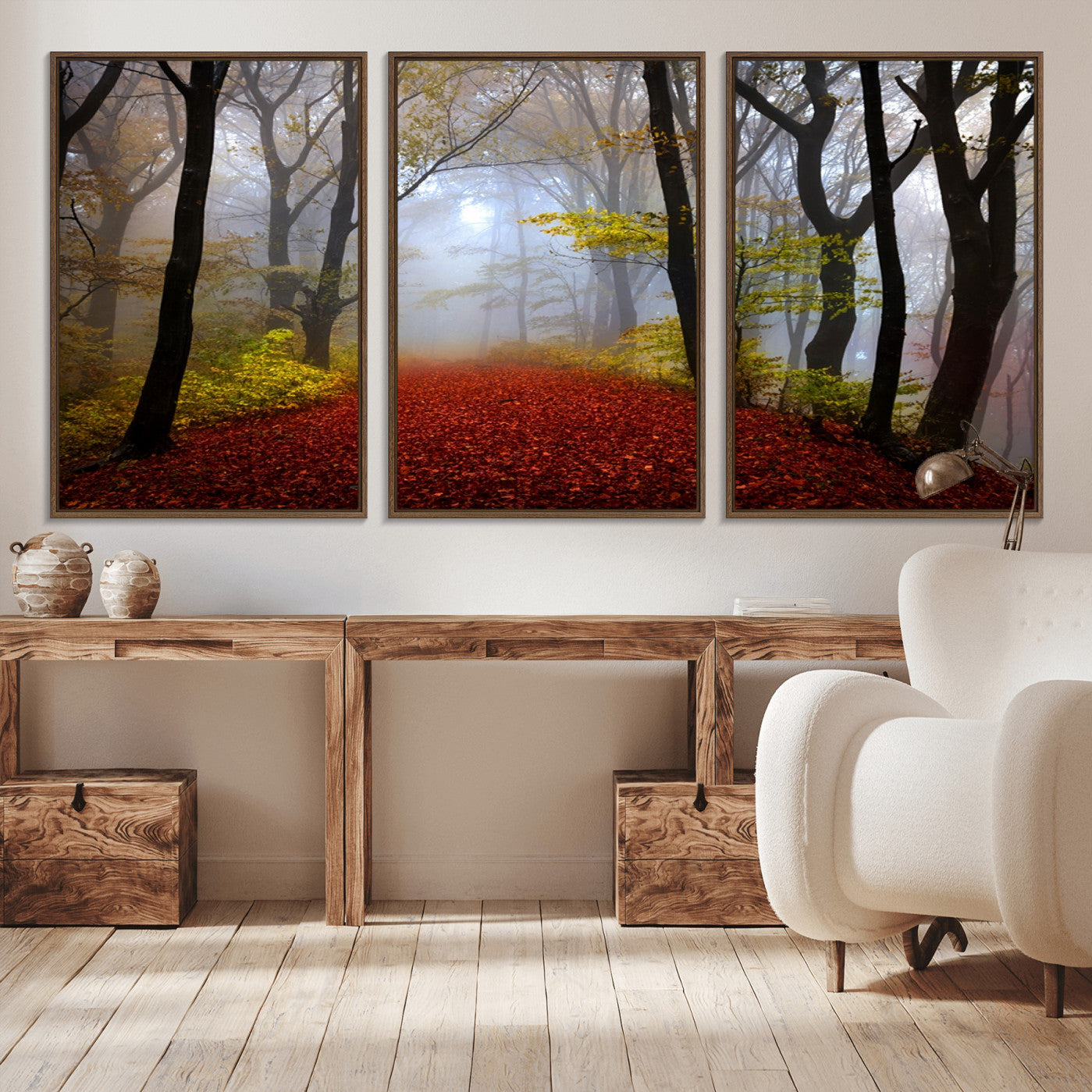 -Foggy Forest Wall Art Landscape Canvas Print