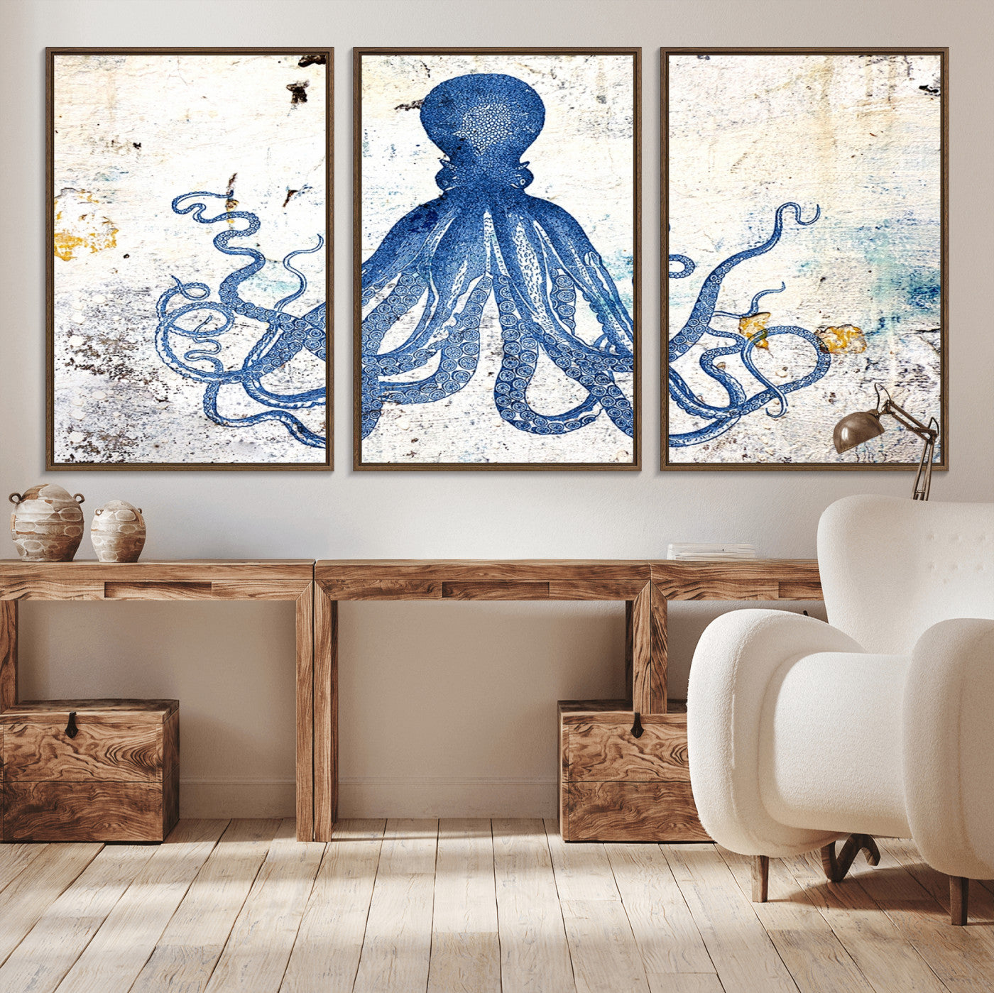 38211-MGV-CV-36X24-Octopus Canvas Wall Art | Coastal Marine Life Artwork for Living Room, Bedroom, or Office |